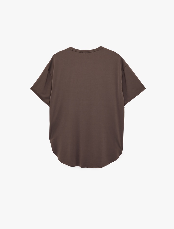  Rahat Kalıp Kısa Kollu Bisiklet Yaka Spor Tişört