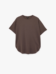 Rahat Kalıp Kısa Kollu Bisiklet Yaka Spor Tişört