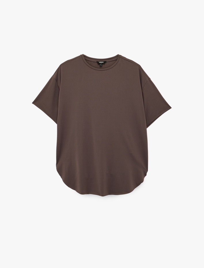  Rahat Kalıp Kısa Kollu Bisiklet Yaka Spor Tişört