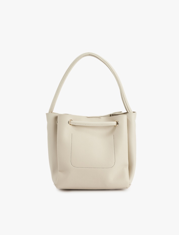 Kadın Suni Deri Büzgülü Metal Aksesuarlı Askılı Çapraz Çanta