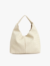 Örgü Desenli Suni Deri Shopper Çanta