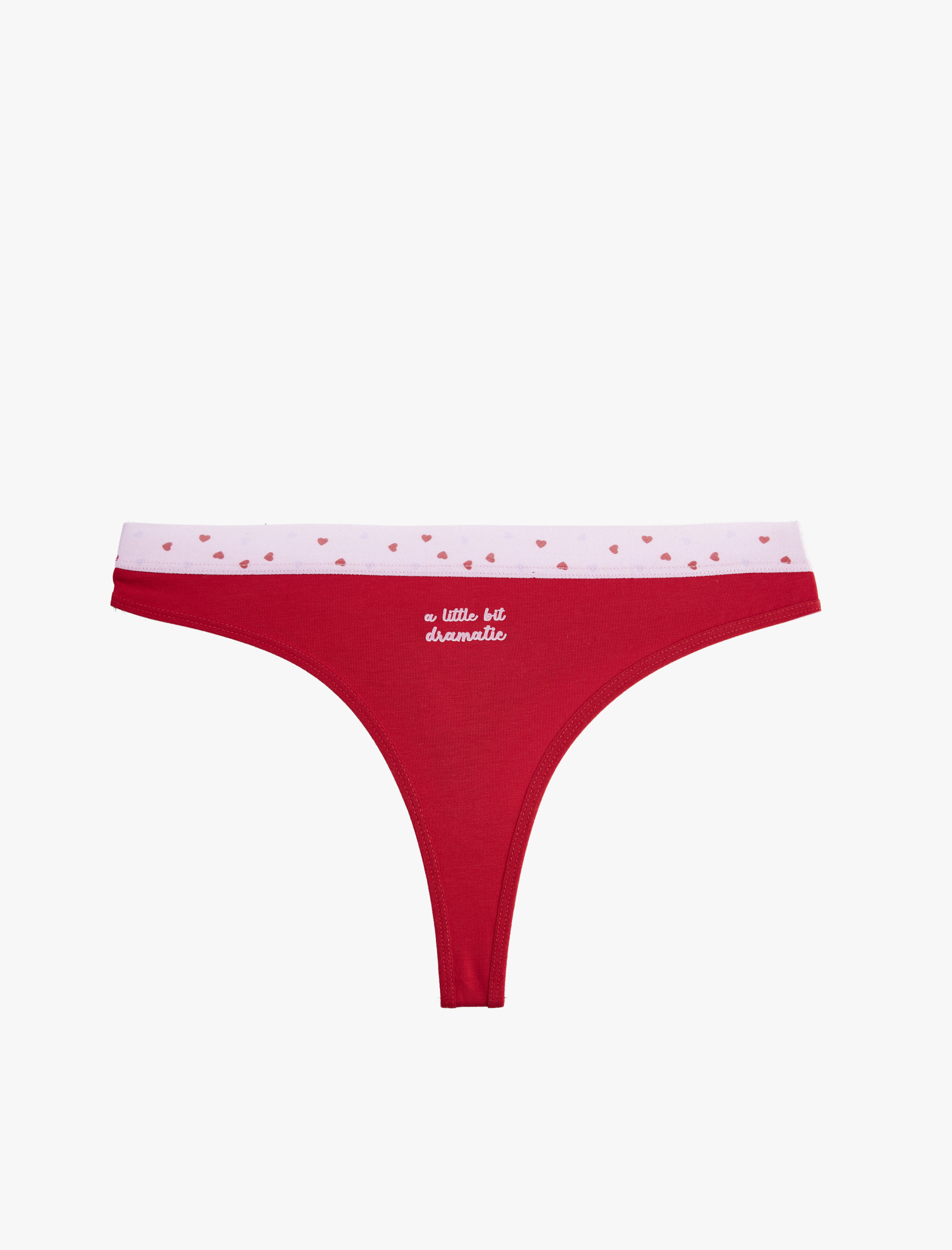   Pamuklu Rahat Kesim Kalpli Baskılı String Külot