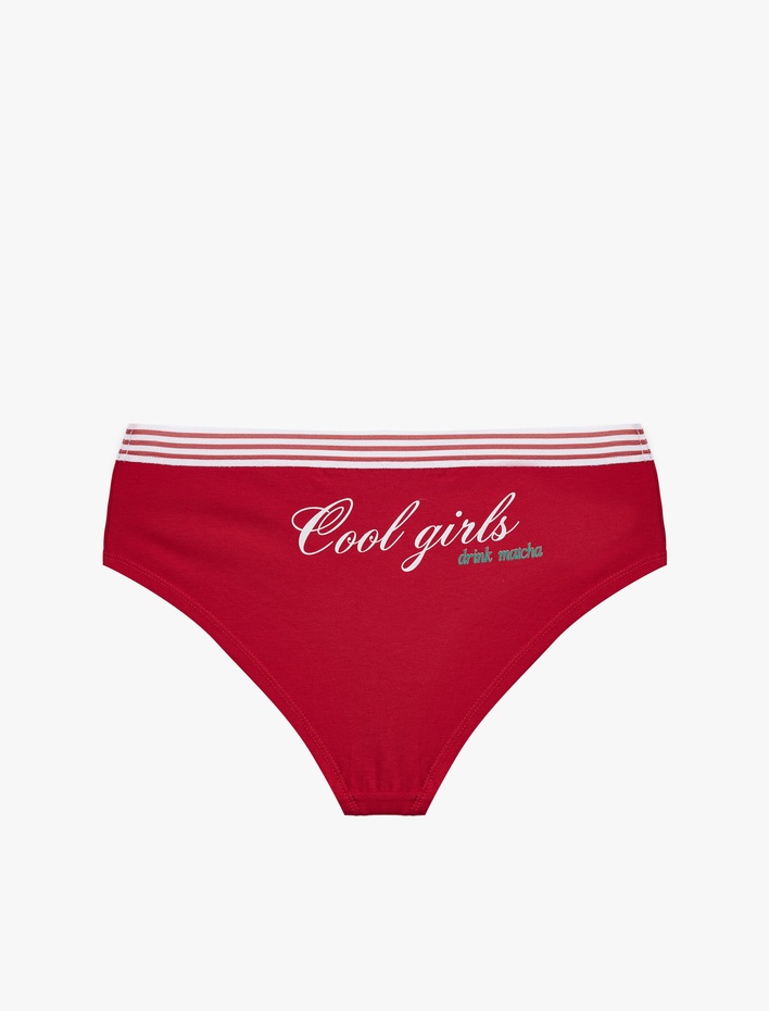  Pamuklu Çizgili Rahat Kalıp Baskılı Hipster Külot