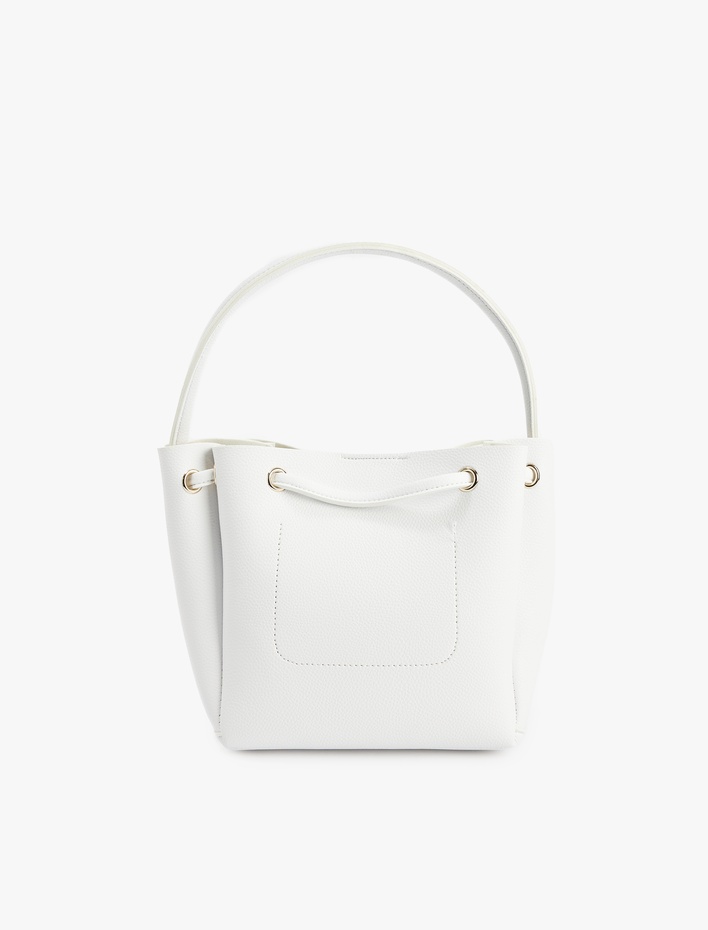 Kadın Suni Deri Büzgülü Metal Aksesuarlı Askılı Çapraz Çanta