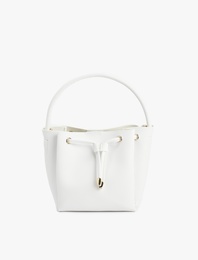 Suni Deri Büzgülü Metal Aksesuarlı Askılı Çapraz Çanta