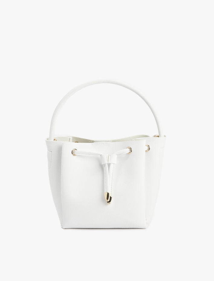 Kadın Suni Deri Büzgülü Metal Aksesuarlı Askılı Çapraz Çanta