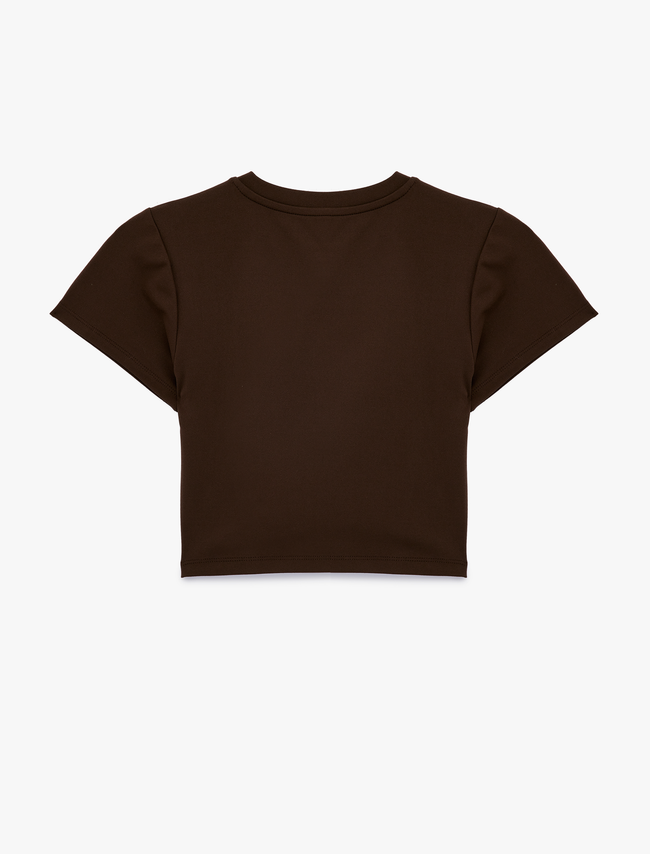   Slim Fit Kısa Kollu Bisiklet Yaka Crop Spor Tişört