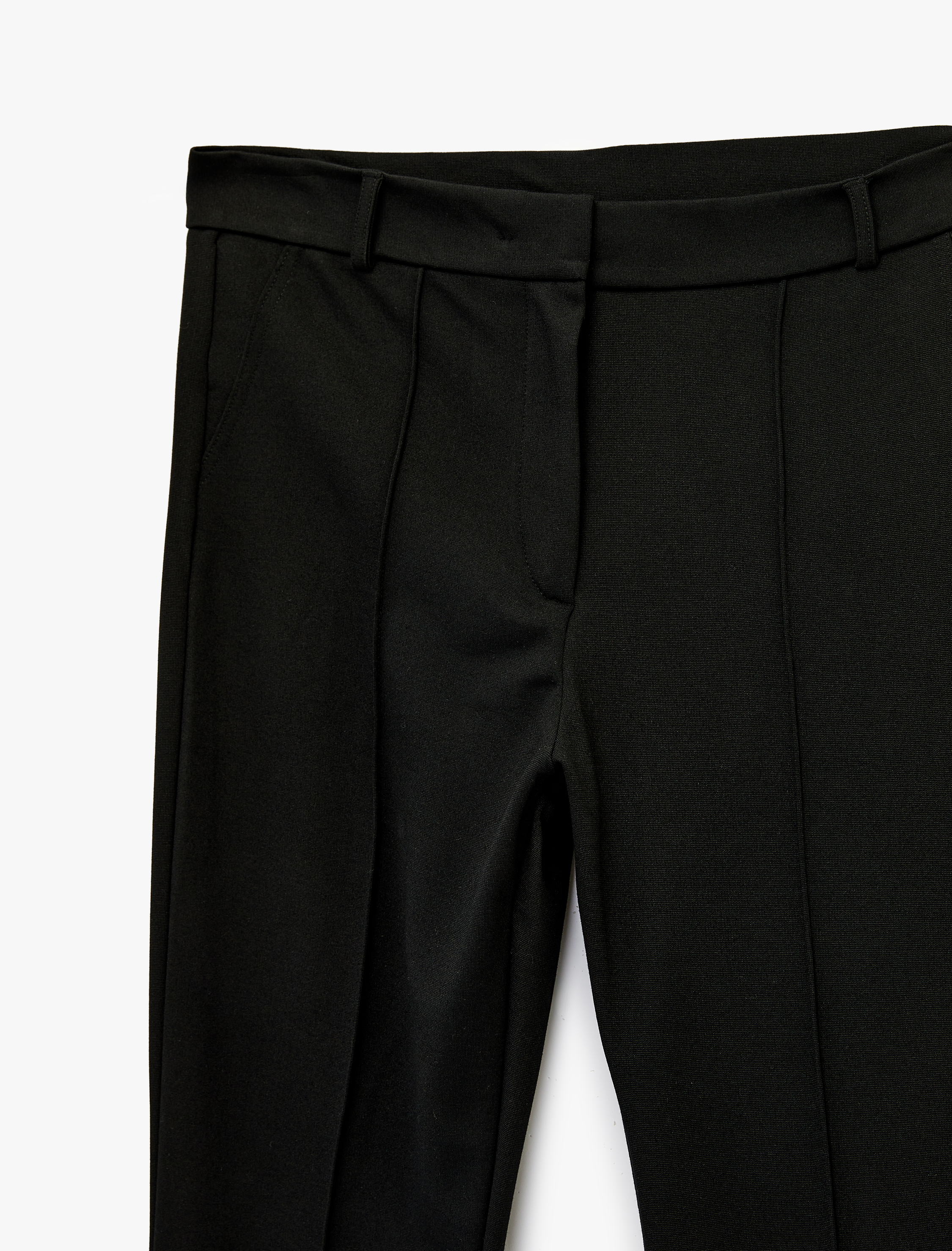   Slim Fit Nervür Detaylı İspanyol Paça Pantolon