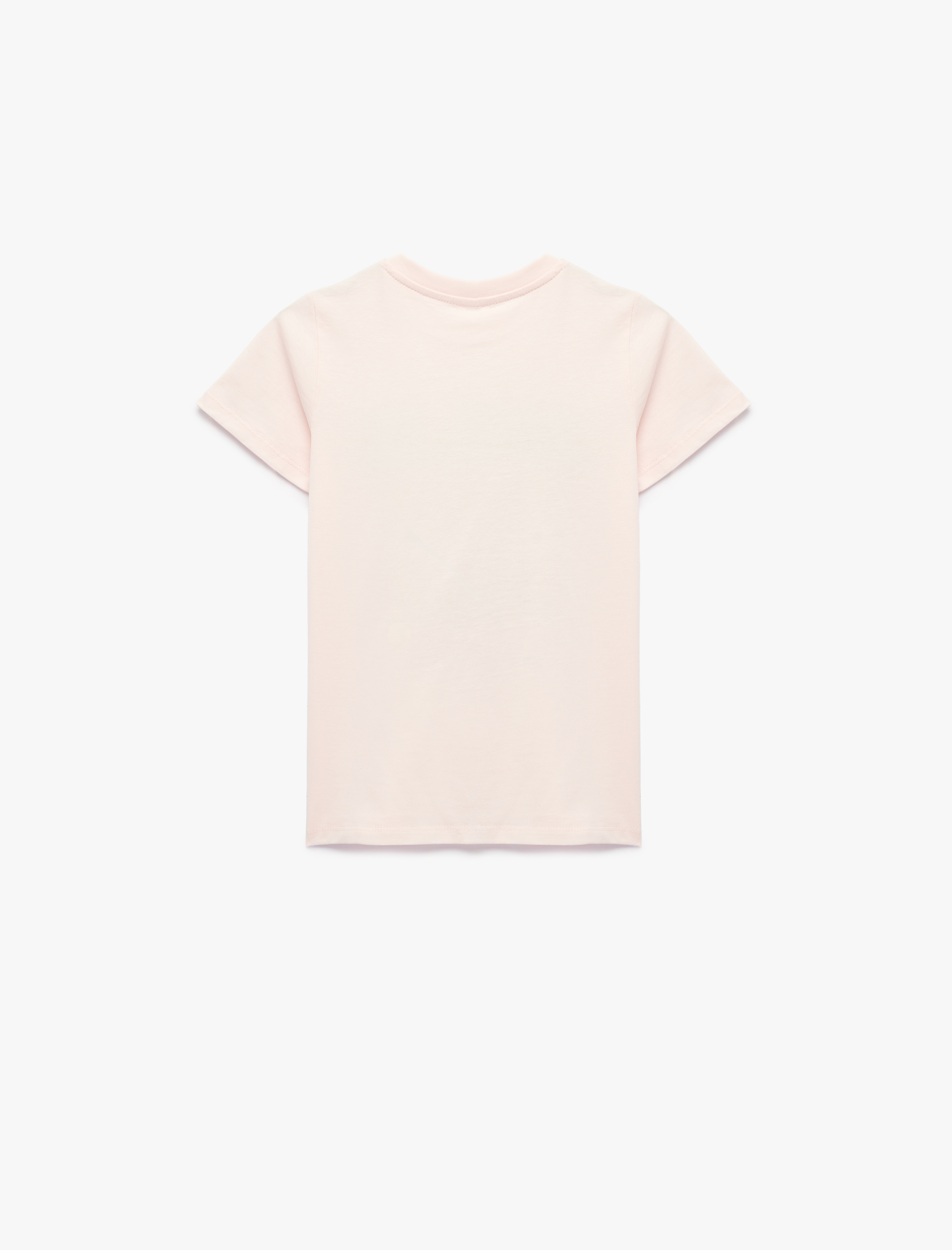  Kız Çocuk Pamuklu Kısa Kollu Bisiklet Yaka Hayvan Grafik Baskılı Tişört