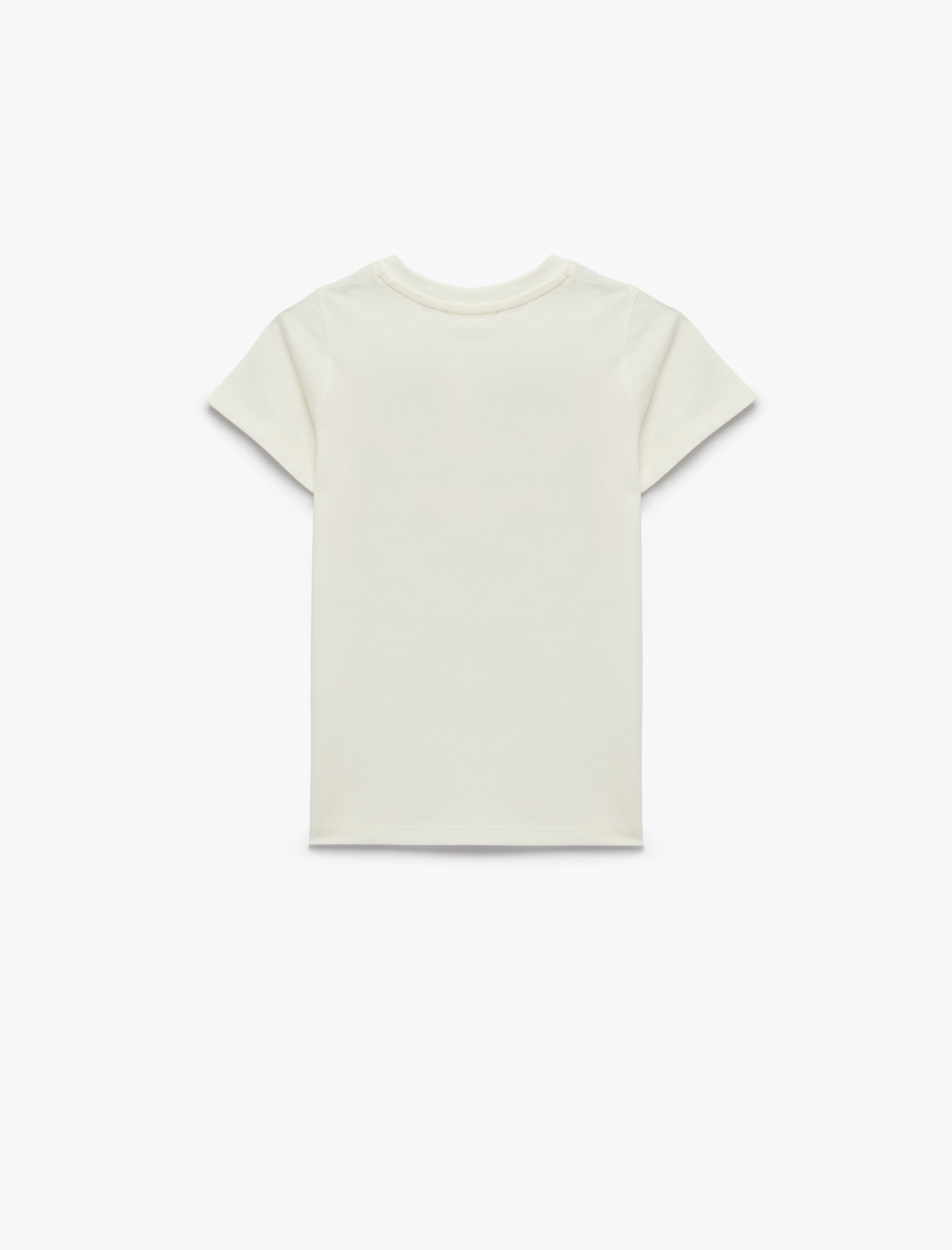  Kız Çocuk Pamuklu Kısa Kollu Bisiklet Yaka Balerin Baskılı Tişört