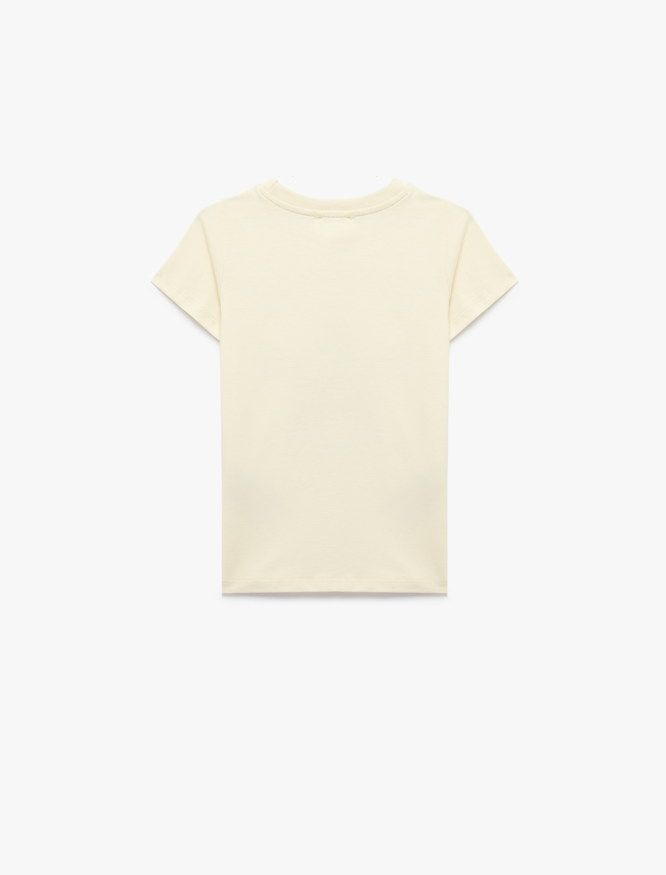  Kız Çocuk Pamuklu Kısa Kollu Bisiklet Yaka Yıldız Baskılı Tişört