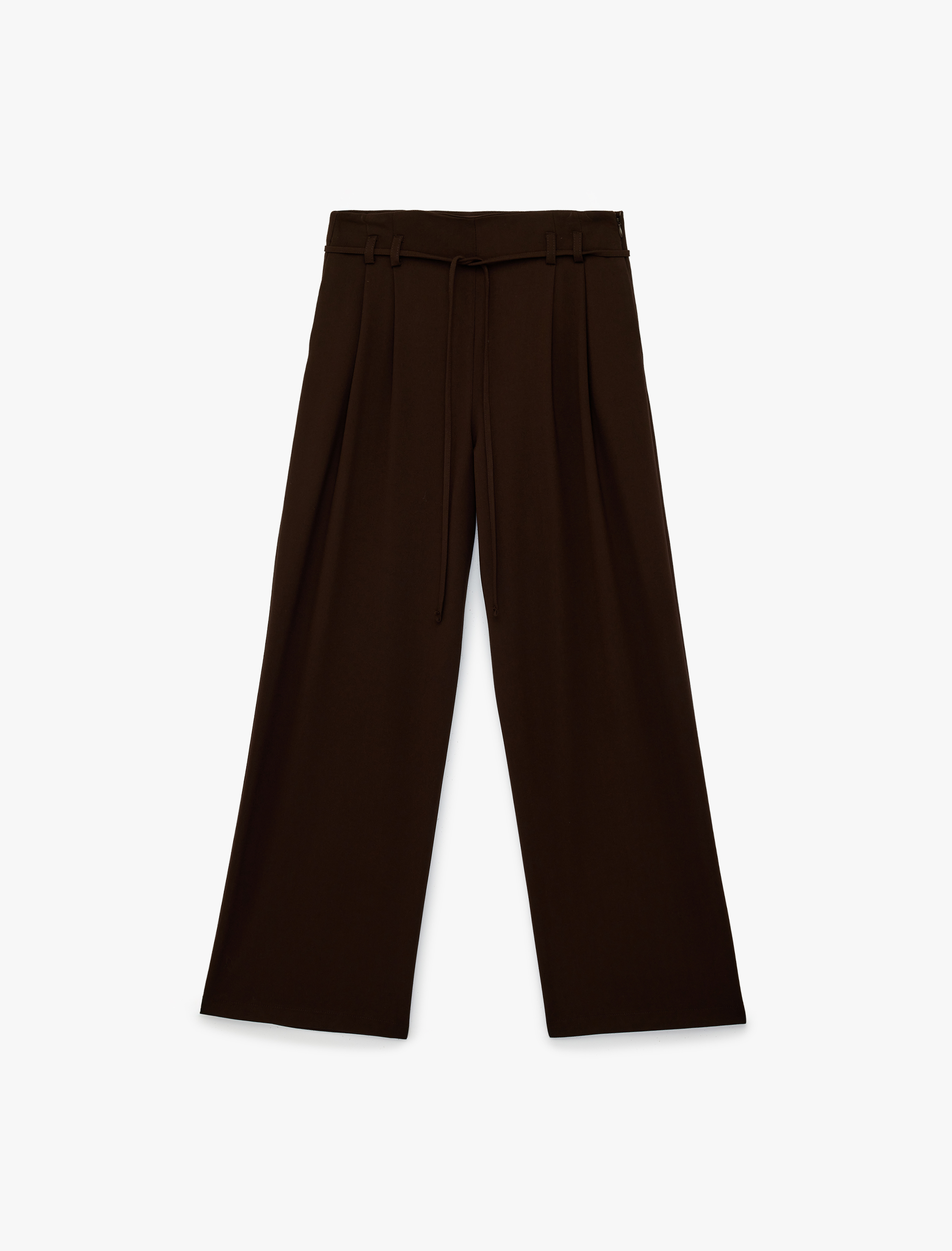   Beli Bağcıklı Pile Detaylı Geniş Paça Palazzo Pantolon