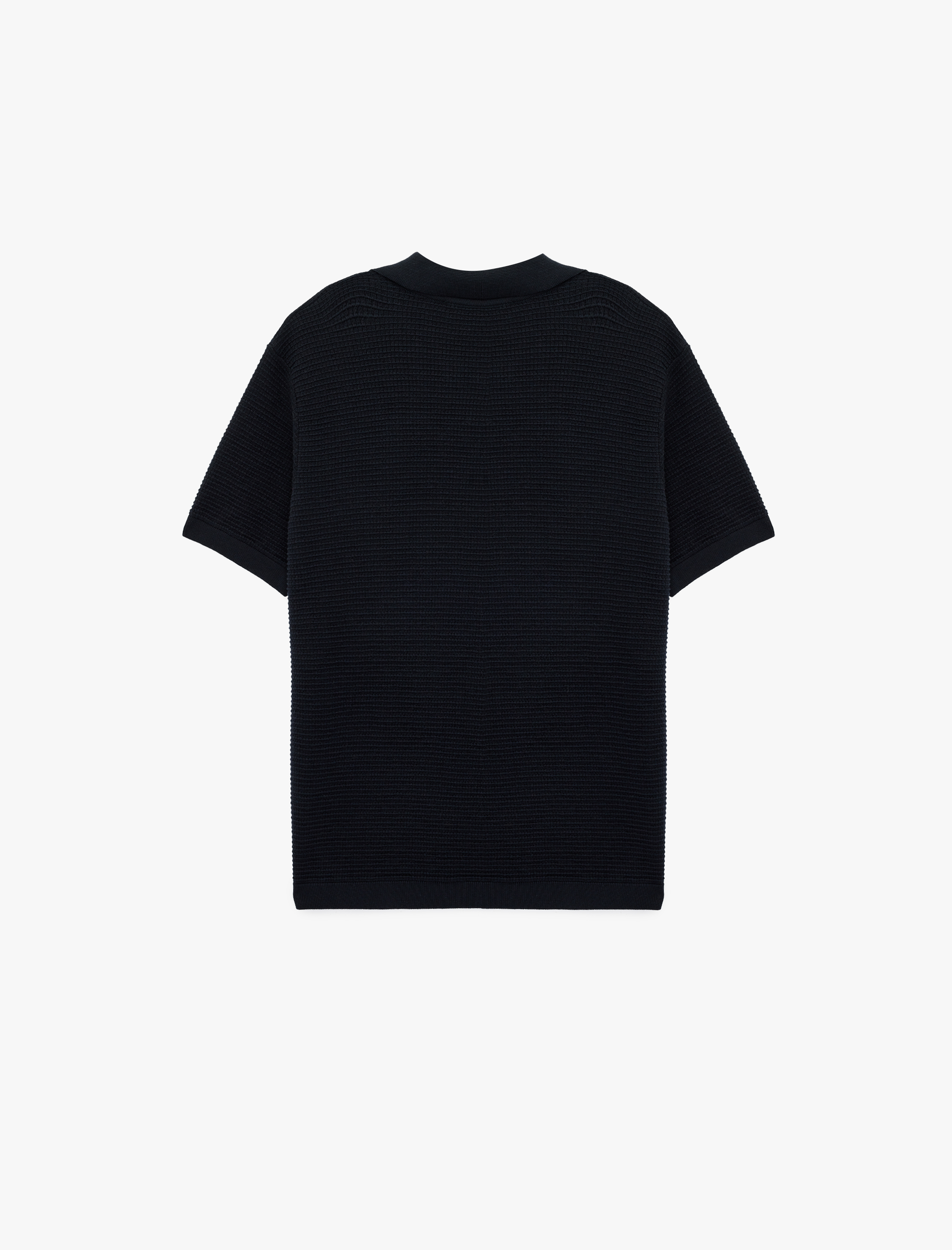   Pamuklu Dokulu Polo Yaka Kısa Kollu Triko Tişört