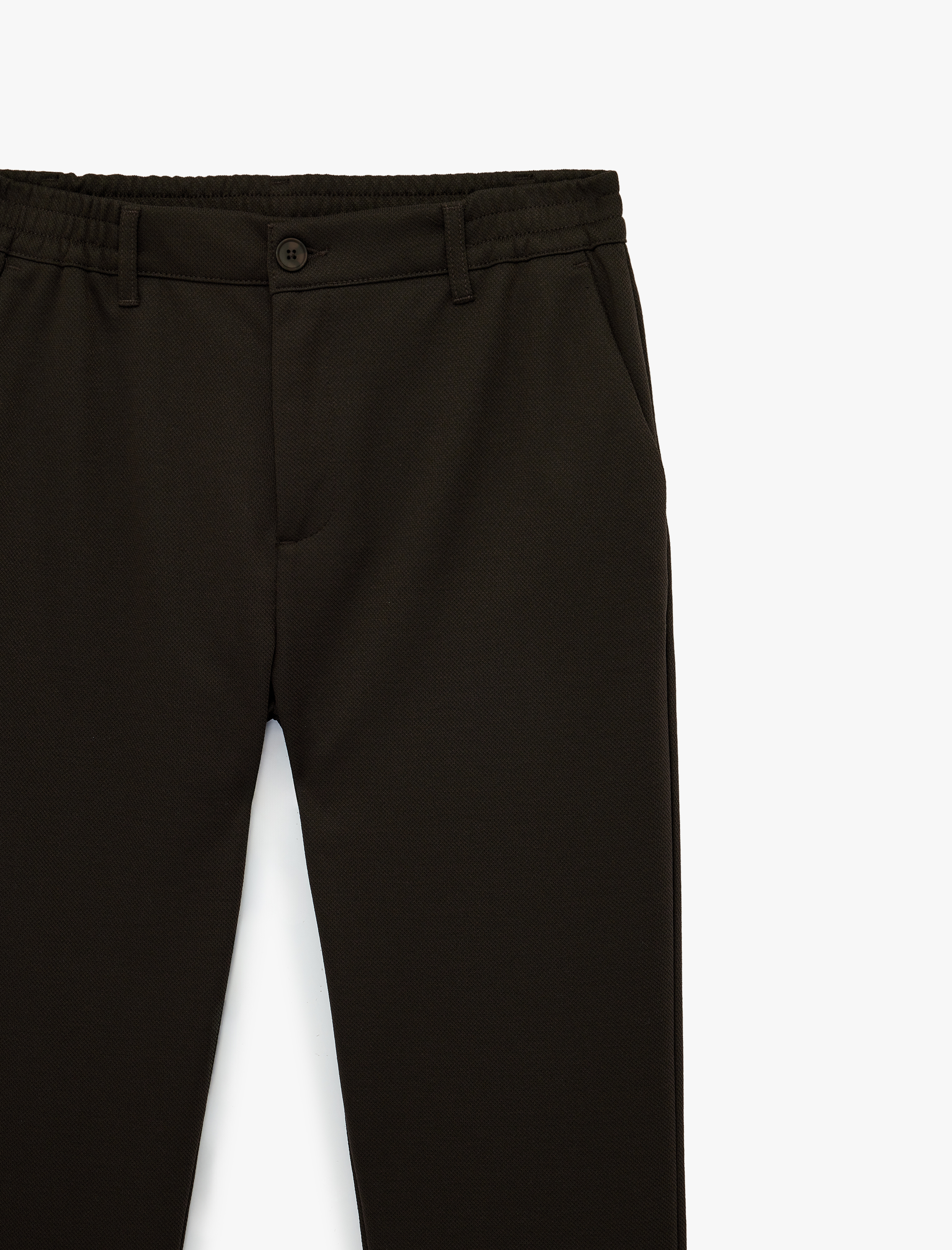   Regular Fit Düğmeli Cepli Duble Paça Pantolon