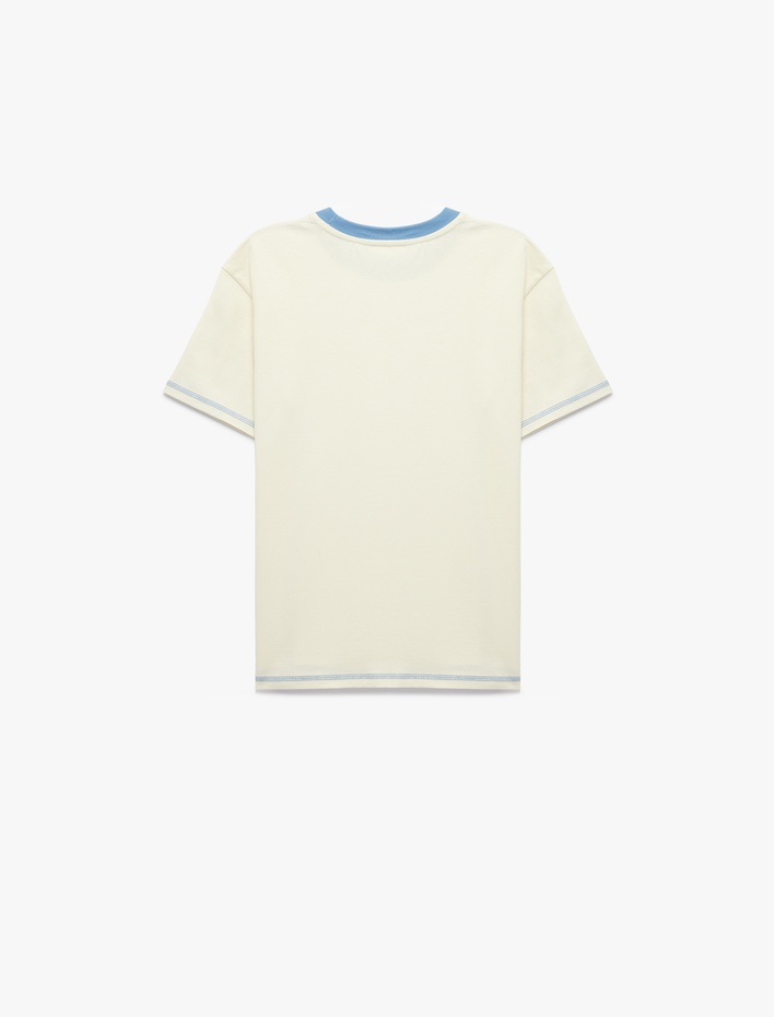 Erkek Çocuk Pamuklu Kısa Kollu Bisiklet Yaka Oversize Baskılı Tişört