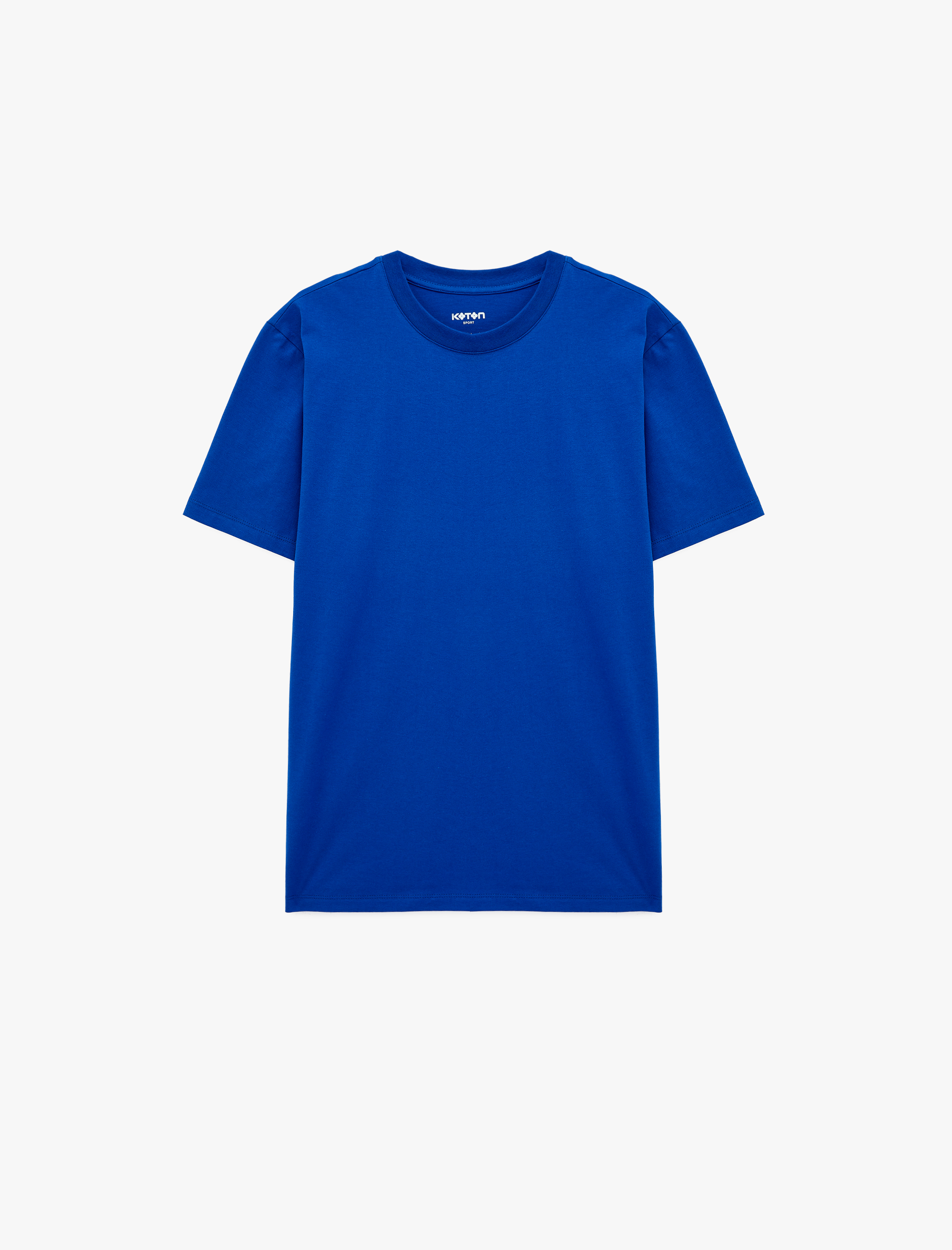   Regular Fit Kısa Kollu Pamuklu Bisiklet Yaka Basic Spor Tişört