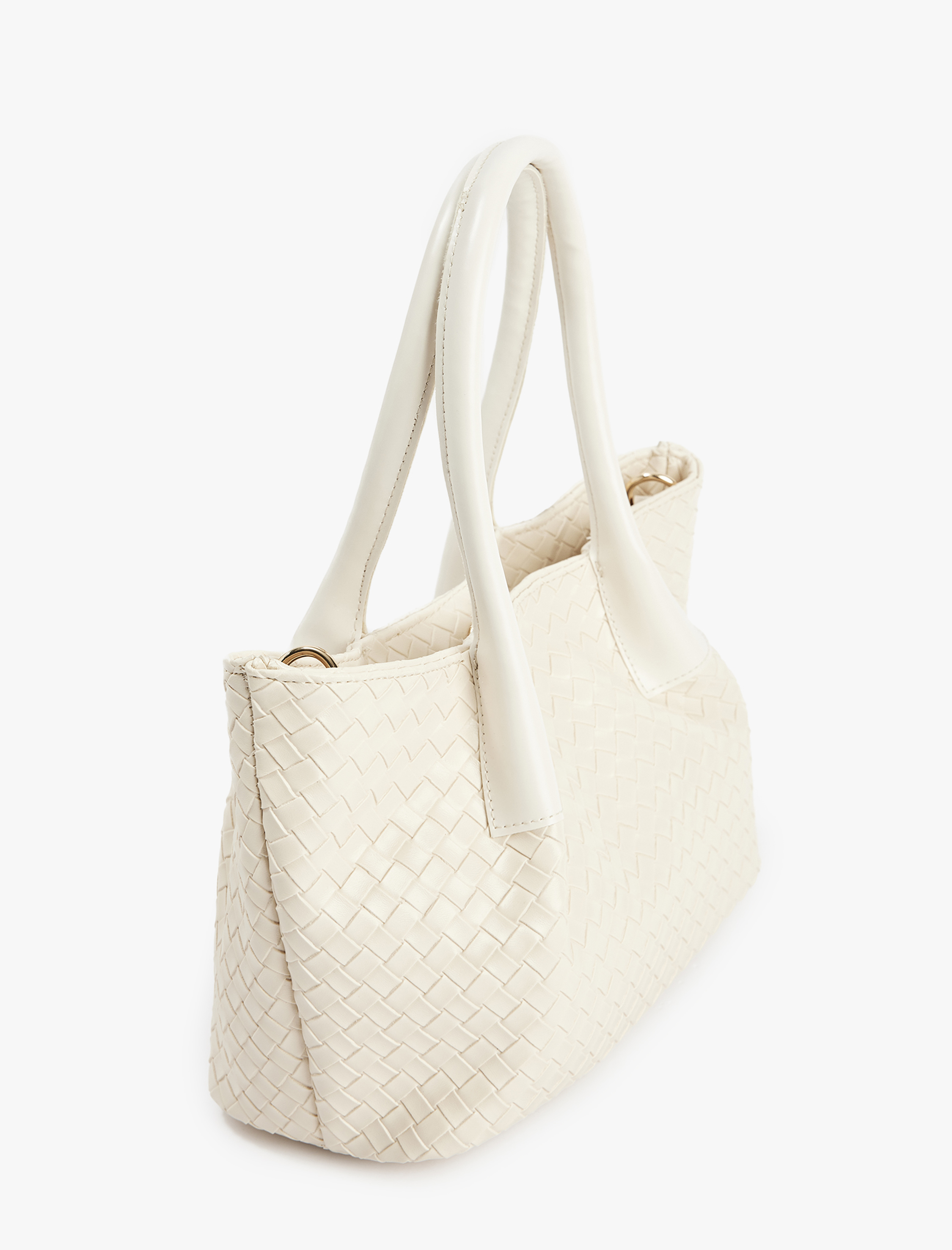  Kadın Örgü Desenli Suni Deri Saplı Askılı El ve Omuz Çantası