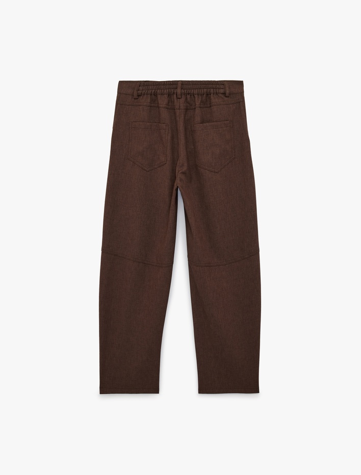  Armürlü Barrel Fit Kumaş Pantolon