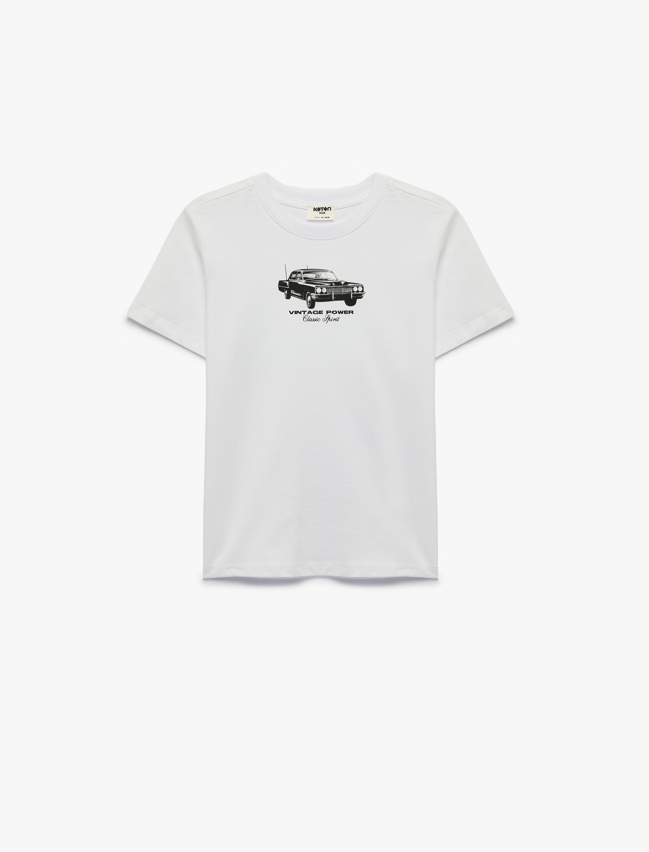  Erkek Çocuk Bisiklet Yaka Kısa Kollu Pamuklu Araba Baskılı Tişört