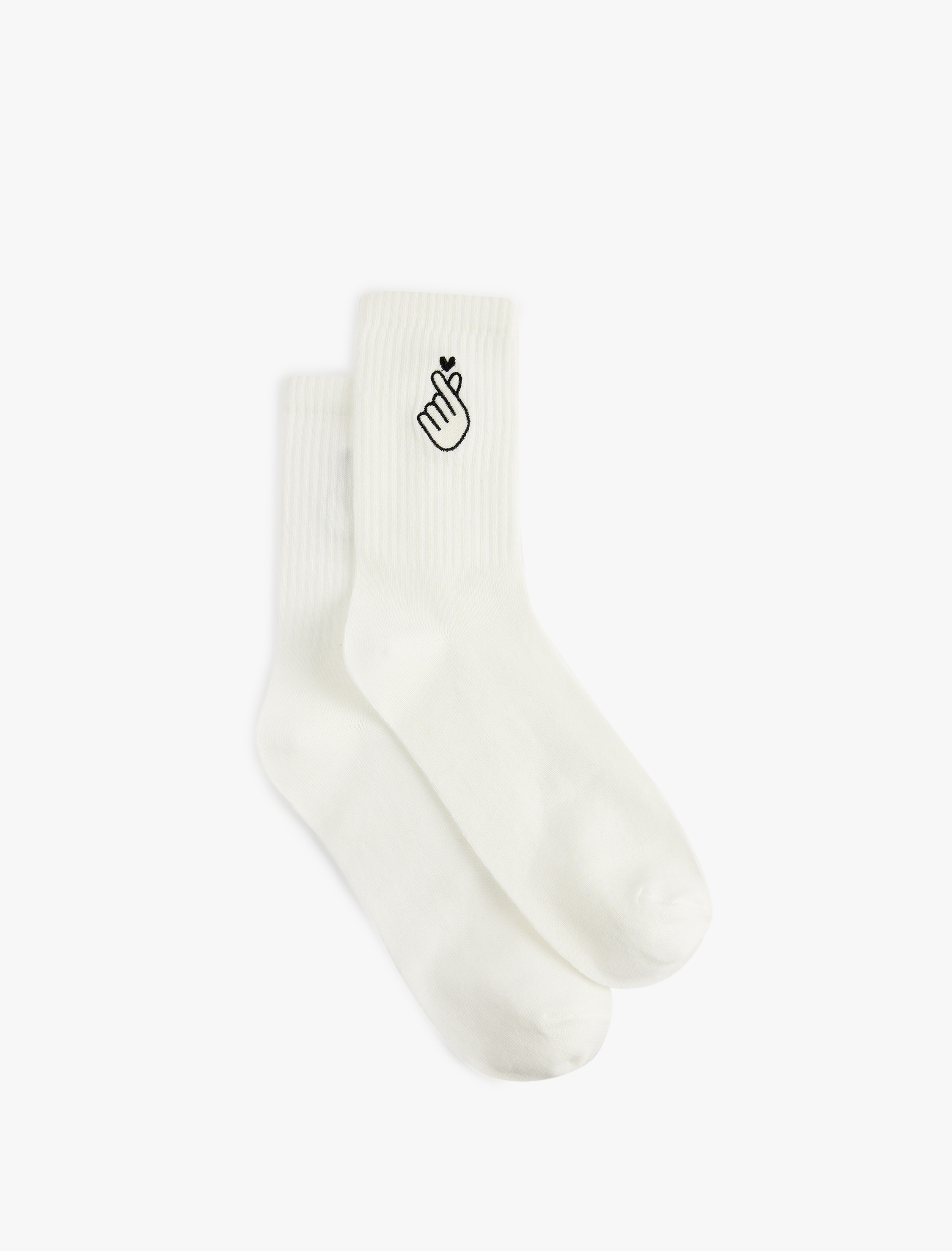  Kadın Kalp İşlemeli Soket Tenis Çorap