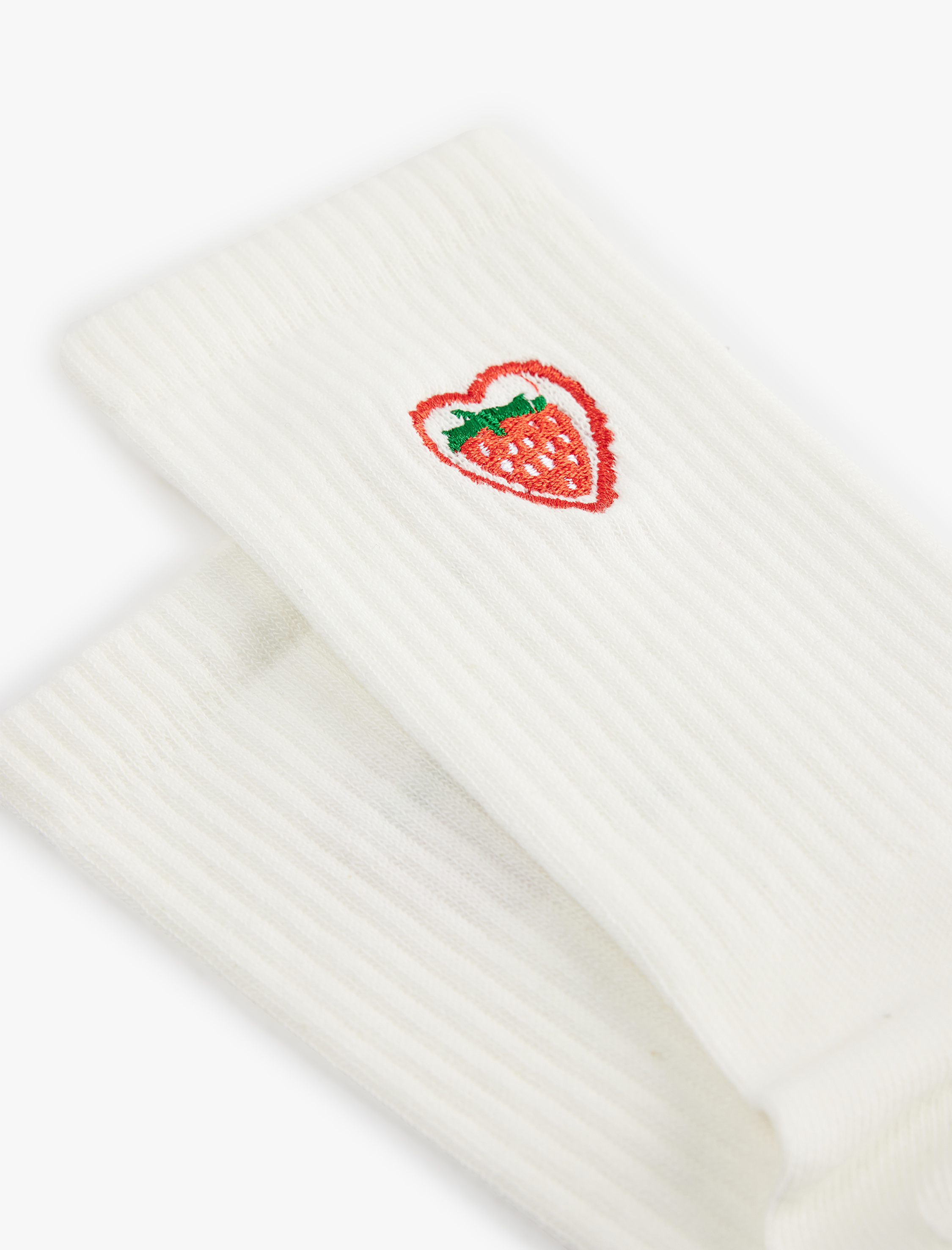  Kadın Çilek İşlemeli Soket Tenis Çorap