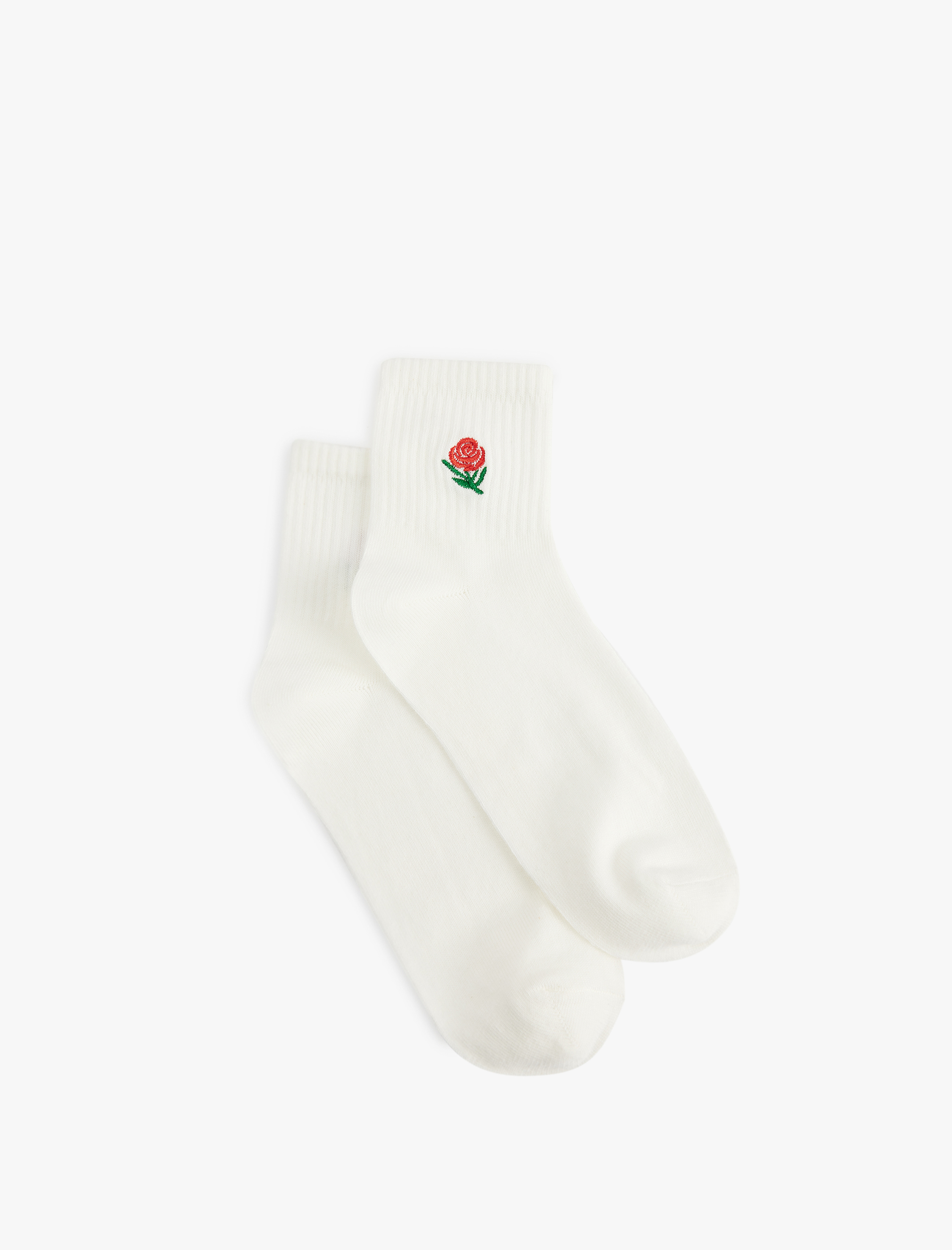  Kadın Çiçek İşlemeli Soket Çorap