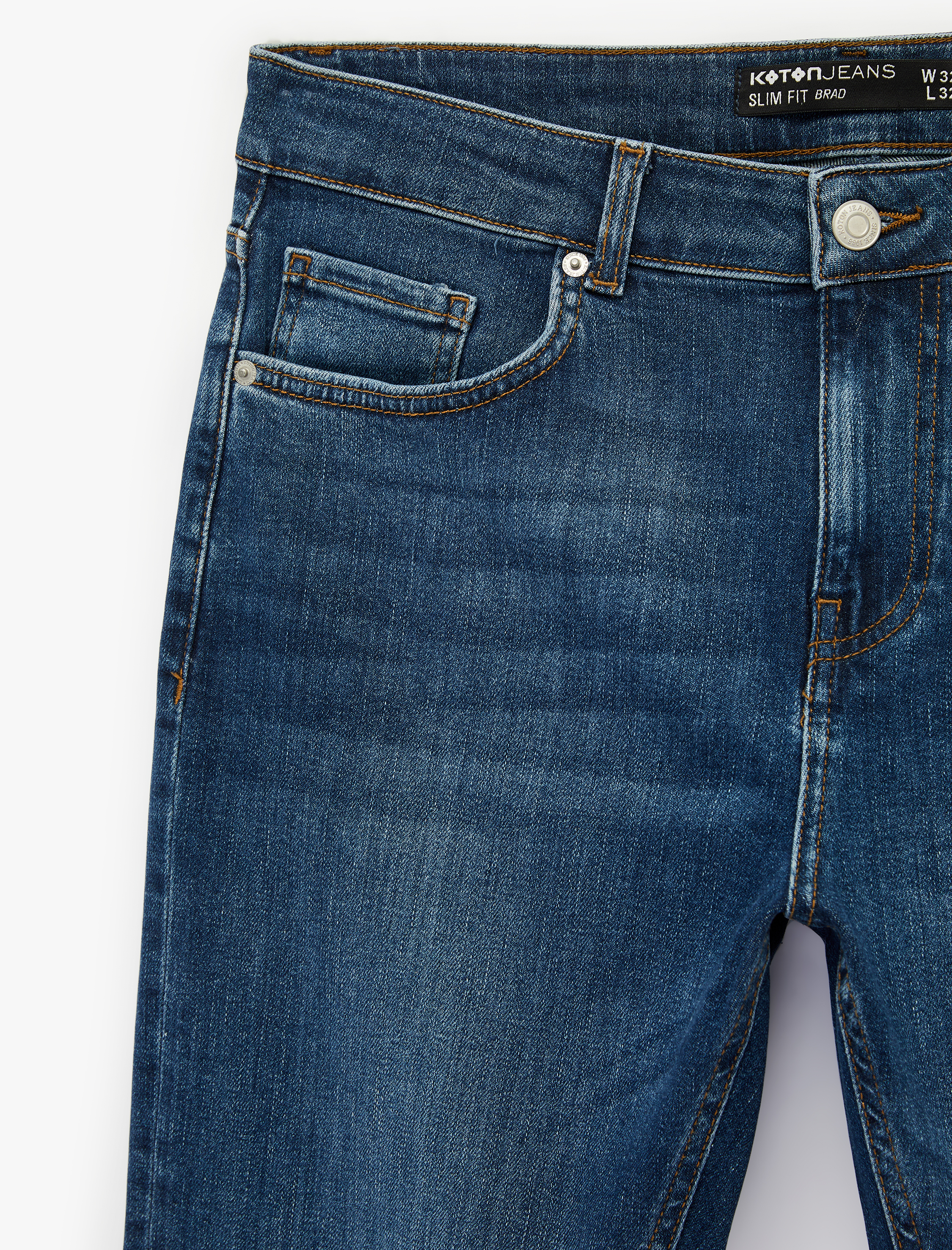   Normal Bel Pamuklu Slim Fit Jean Pantolon - Brad Jean