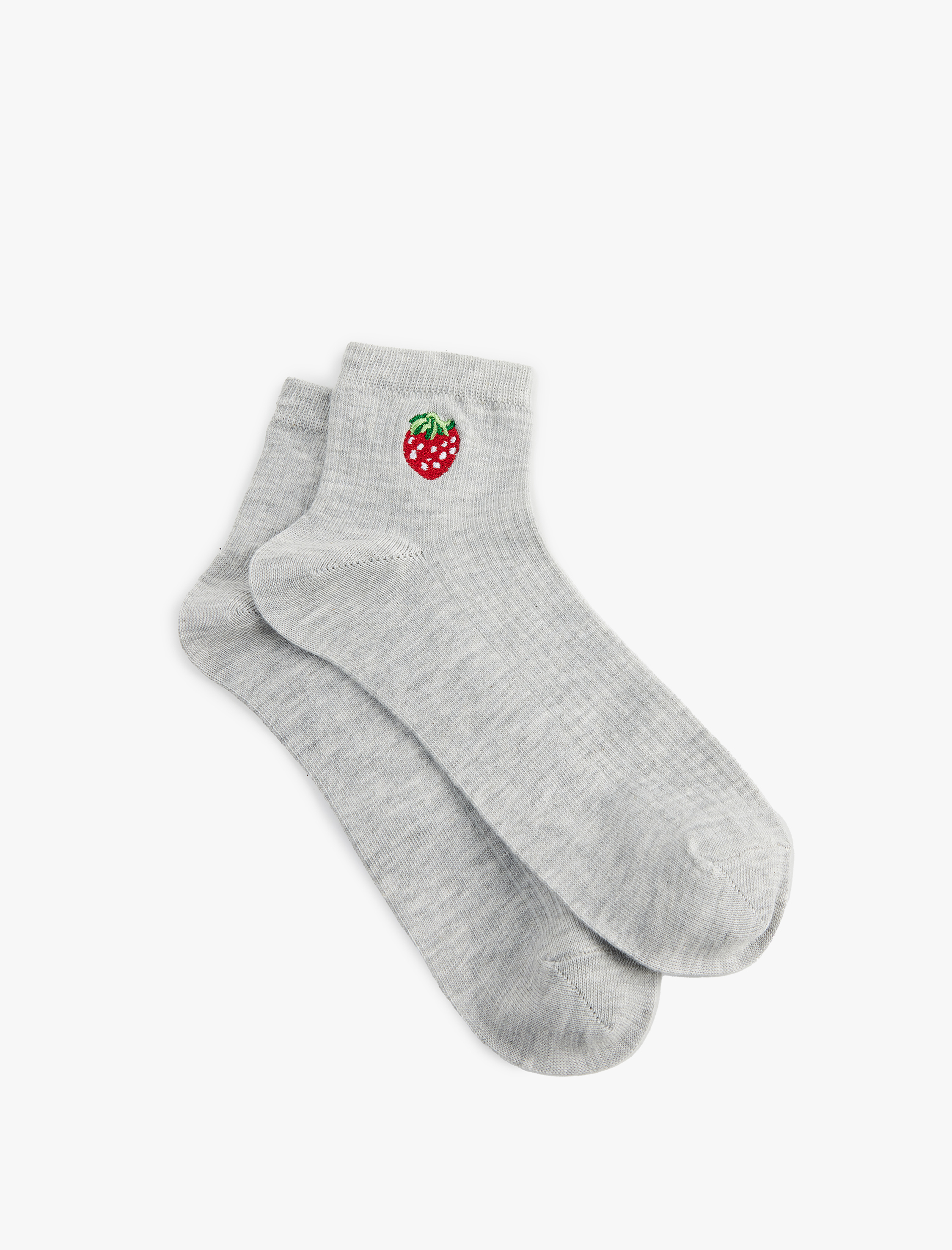  Kadın Çilek İşlemeli Soket Çorap