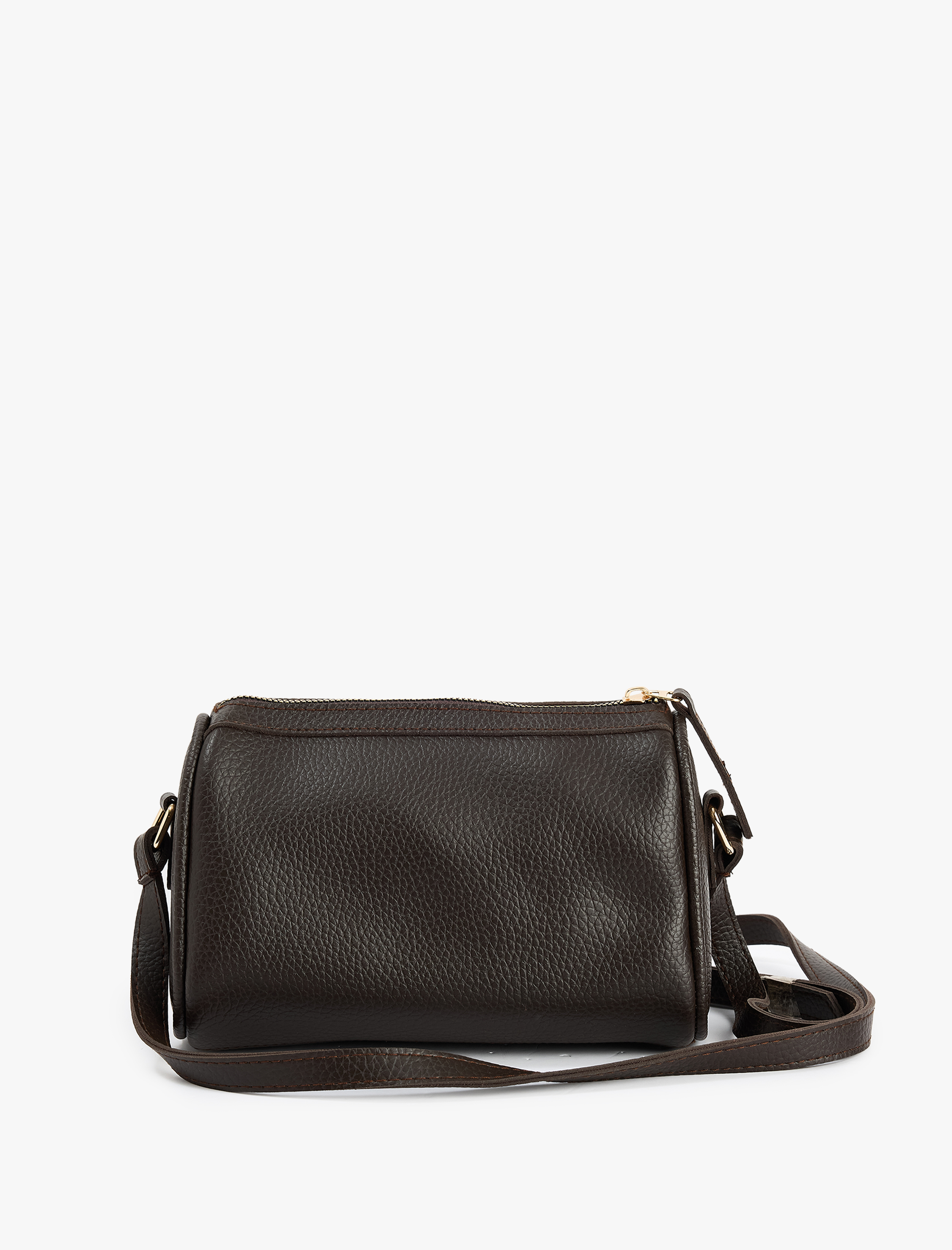  Kadın Metal Aksesuarlı Fermuarlı Suni Deri Çapraz Çanta