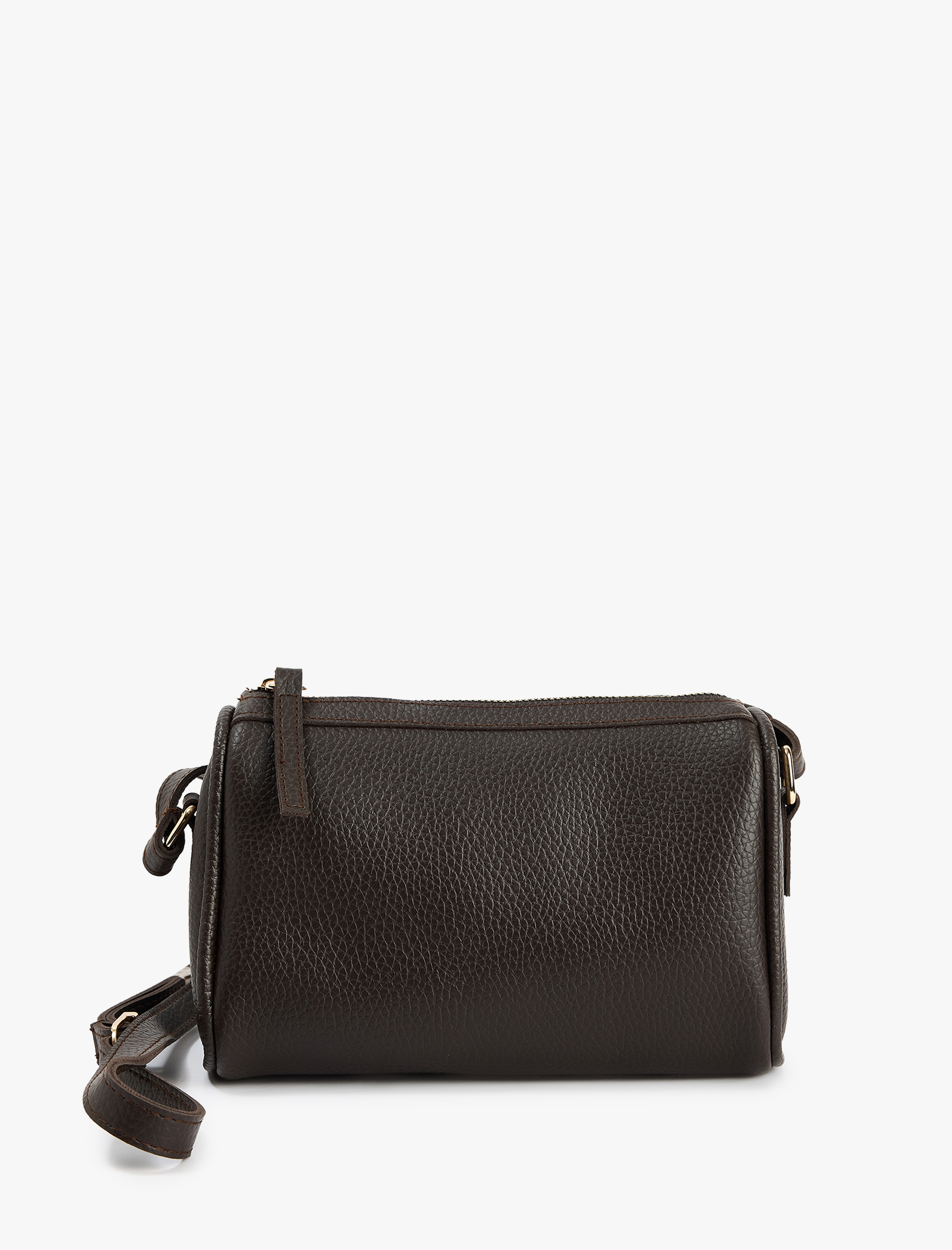  Kadın Metal Aksesuarlı Fermuarlı Suni Deri Çapraz Çanta