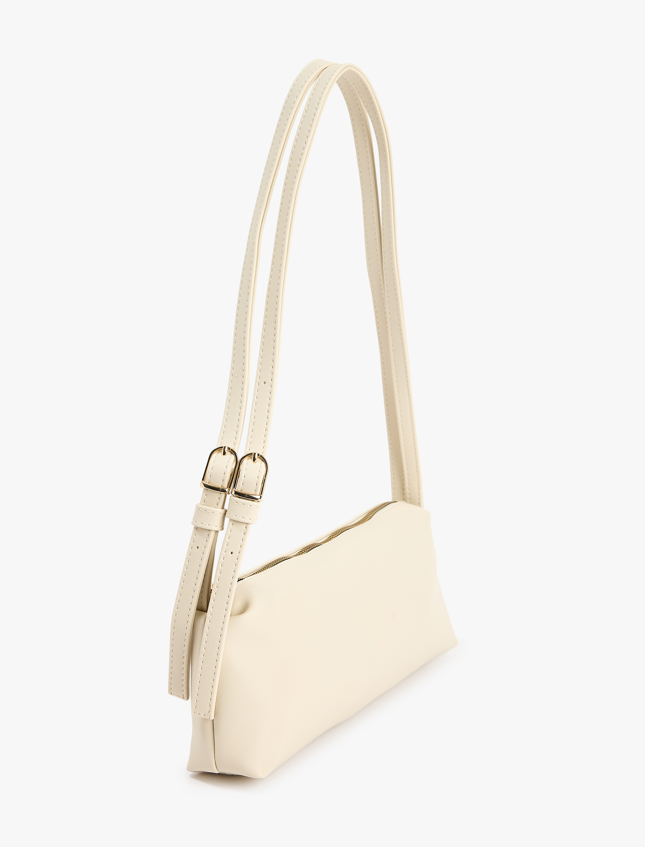  Kadın Suni Deri Askılı Fermuarlı Baget Çanta