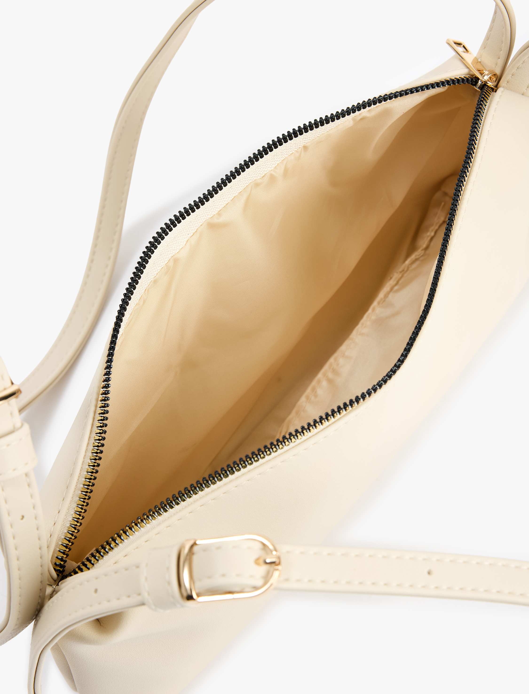  Kadın Suni Deri Askılı Fermuarlı Baget Çanta