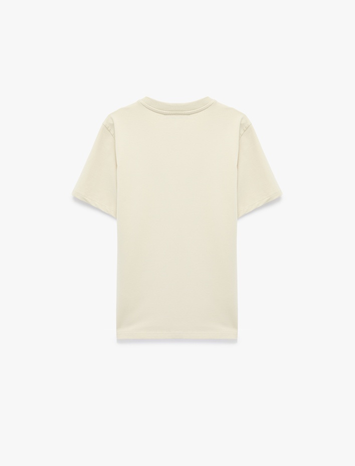  Regular Fit Bisiklet Yaka Pamuklu Kısa Kollu Baskılı Tişört