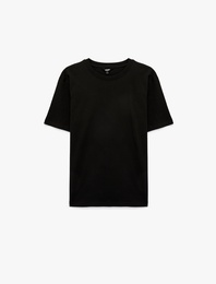 Regular Fit Bisiklet Yaka Pamuklu Basic Kısa Kollu Tişört