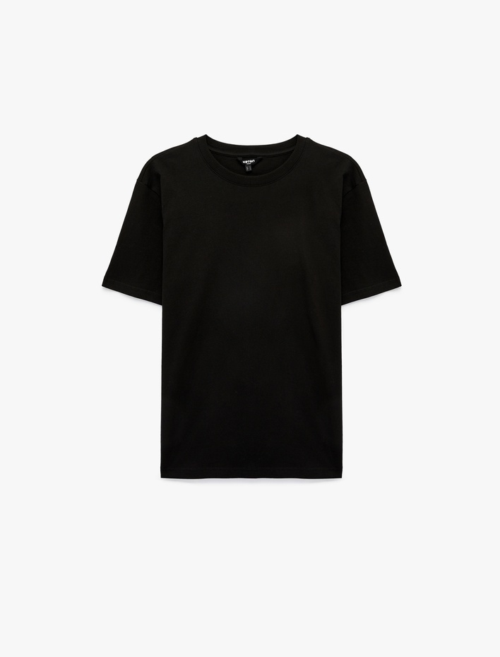  Regular Fit Bisiklet Yaka Pamuklu Basic Kısa Kollu Tişört