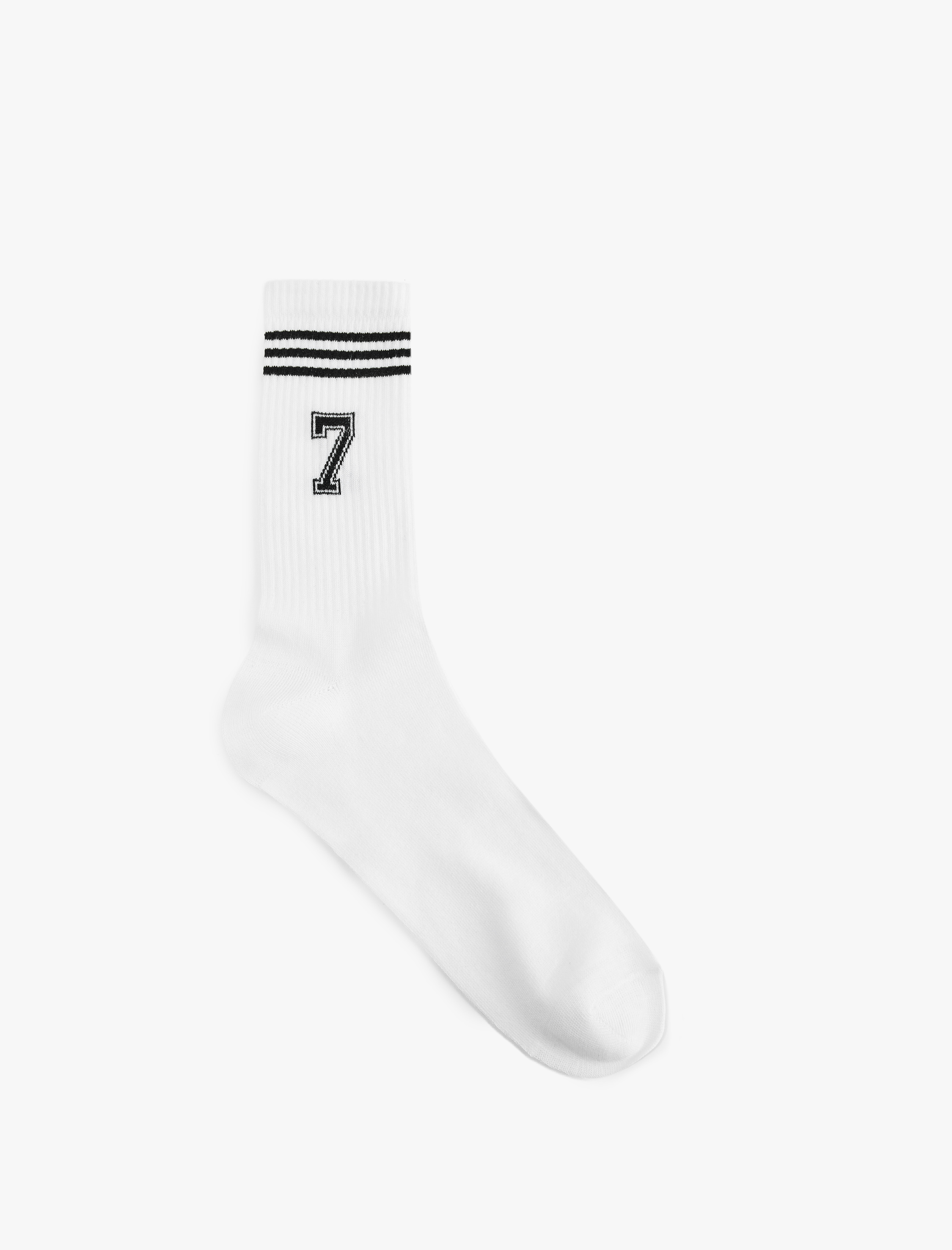  Erkek Sayı Baskılı Çizgili Soket Tenis Çorabı