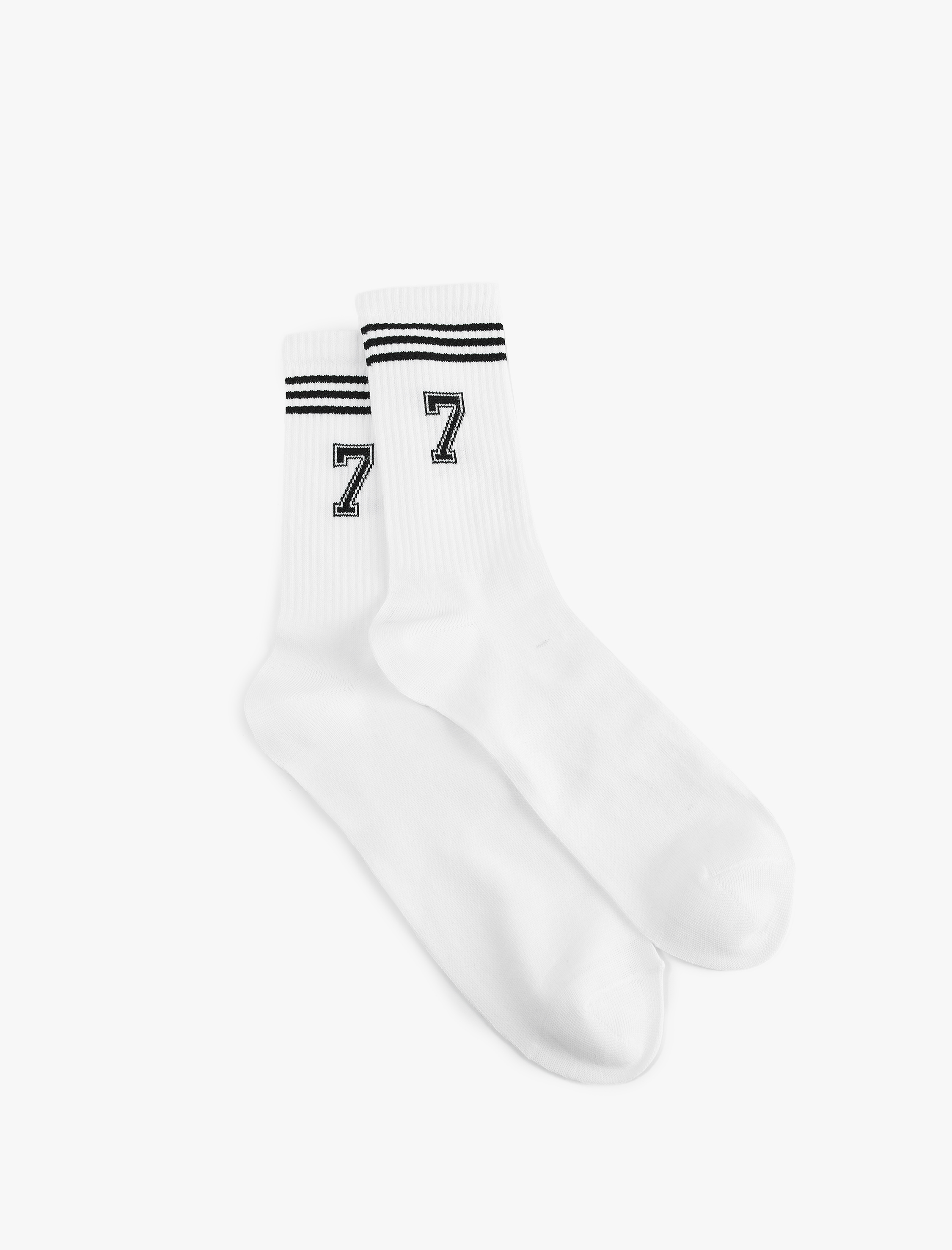  Erkek Sayı Baskılı Çizgili Soket Tenis Çorabı