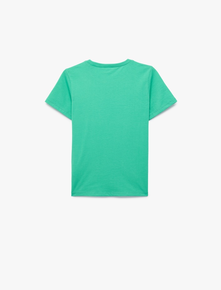 Erkek Çocuk Kısa Kollu Bisiklet Yaka Pamuklu Kaplan Baskılı Tişört