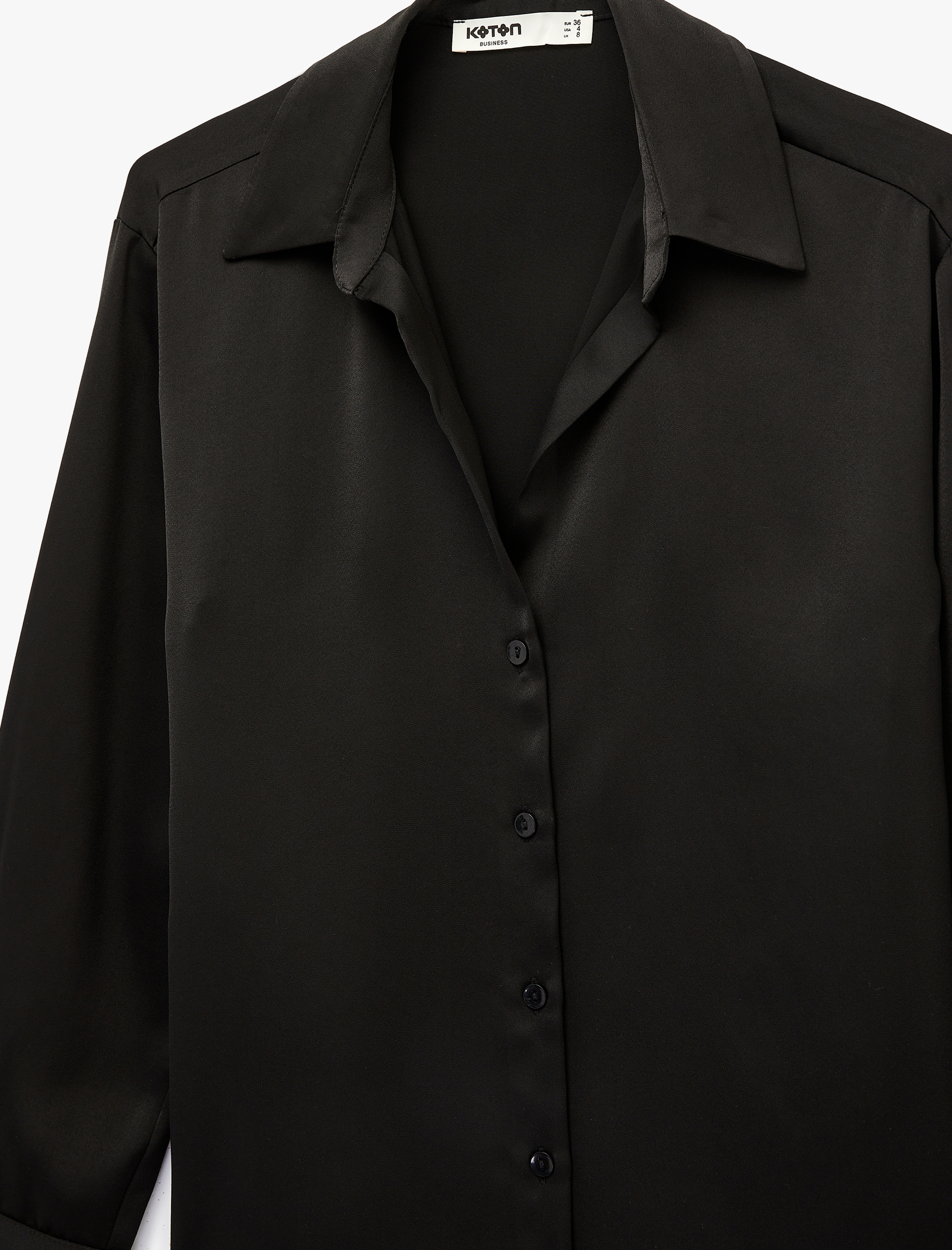   Regular Fit Uzun Kollu Klasik Yaka Düğmeli Saten Gömlek