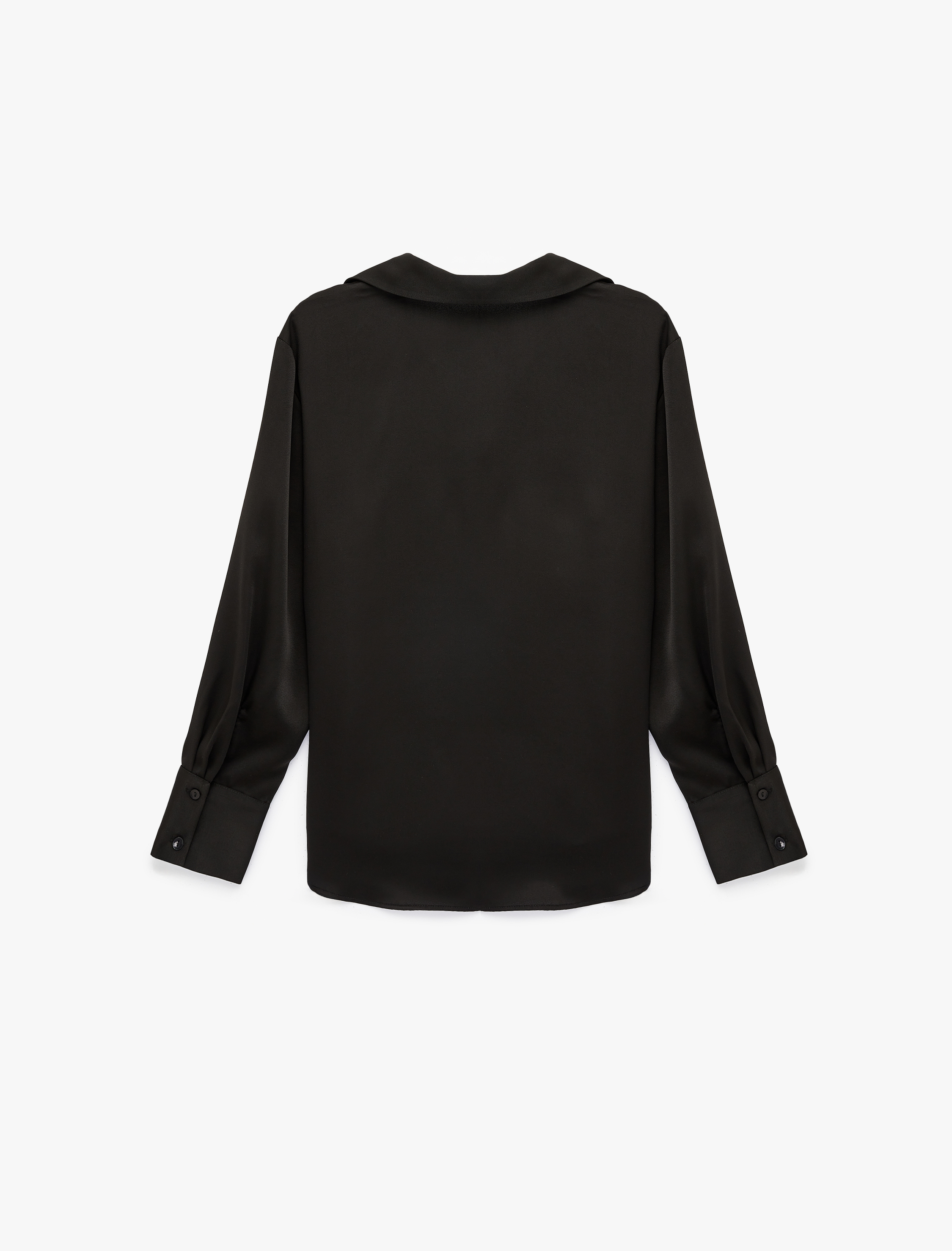   Regular Fit Uzun Kollu Klasik Yaka Düğmeli Saten Gömlek