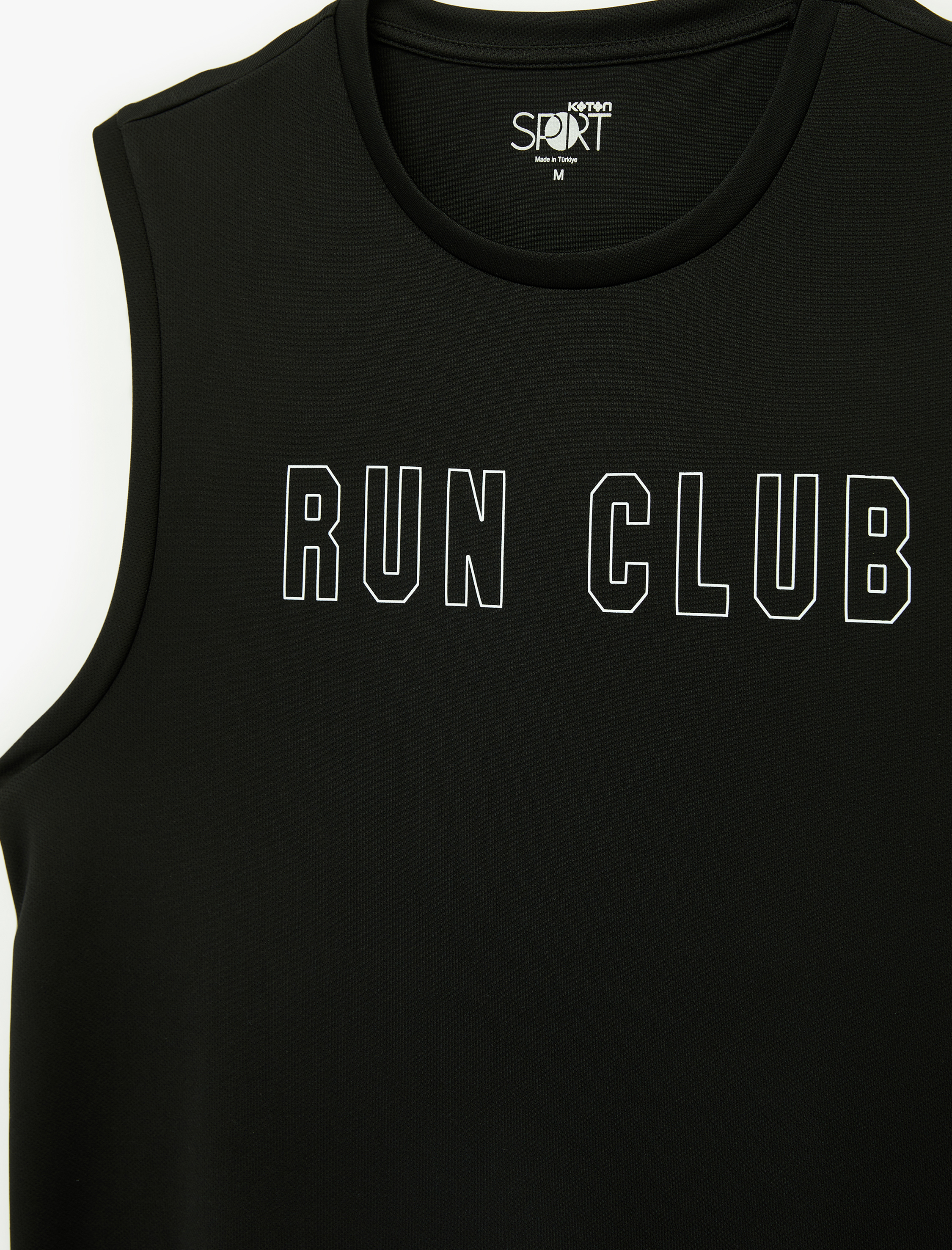   Regular Fit Kolsuz Bisiklet Yaka Baskılı Spor Atleti