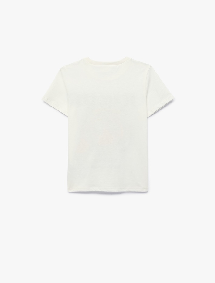 Erkek Çocuk Pamuklu Kısa Kollu Bisiklet Yaka Kaplan Baskılı Tişört