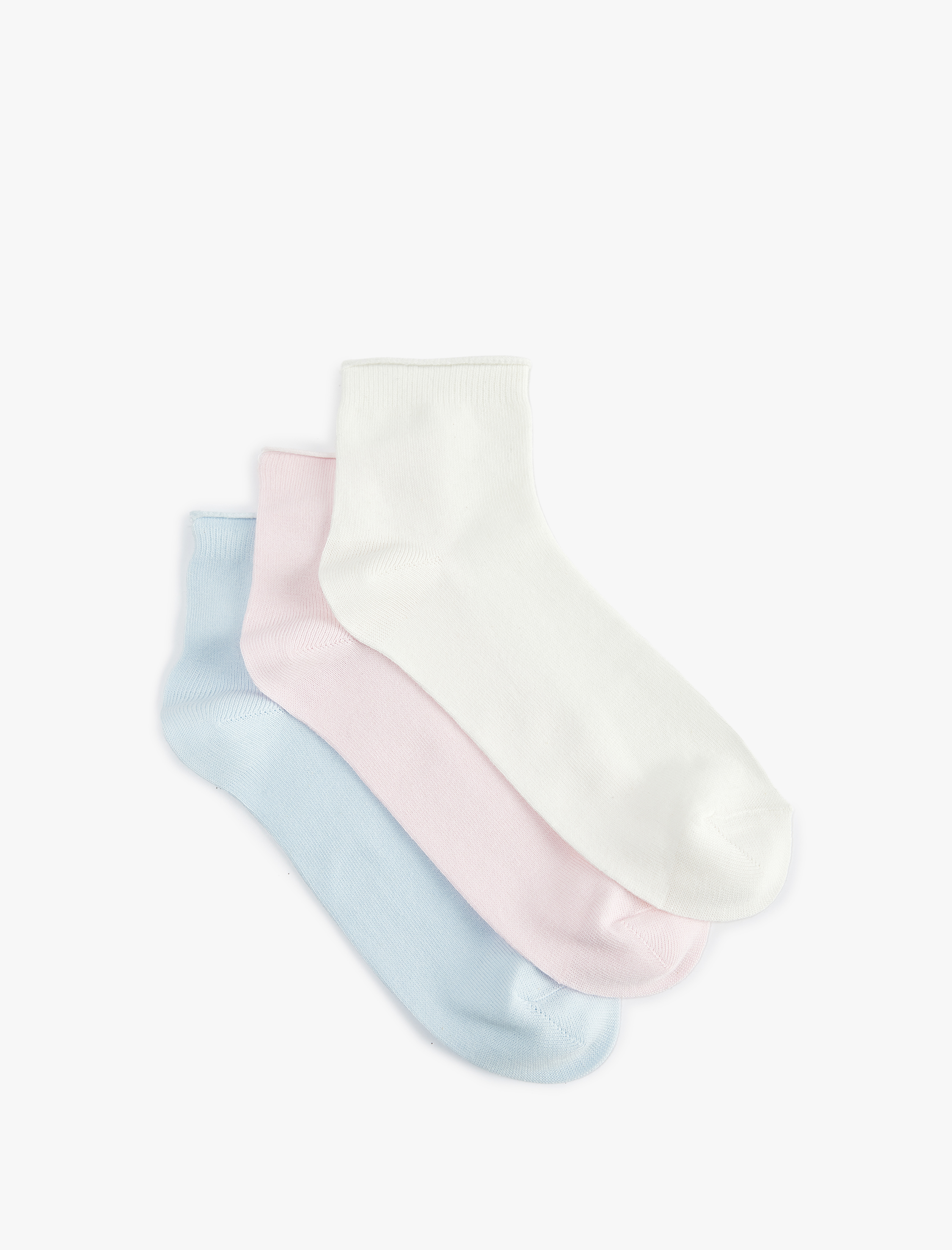  Kadın Çok Renkli Basic 3'lü Soket Çorap Seti