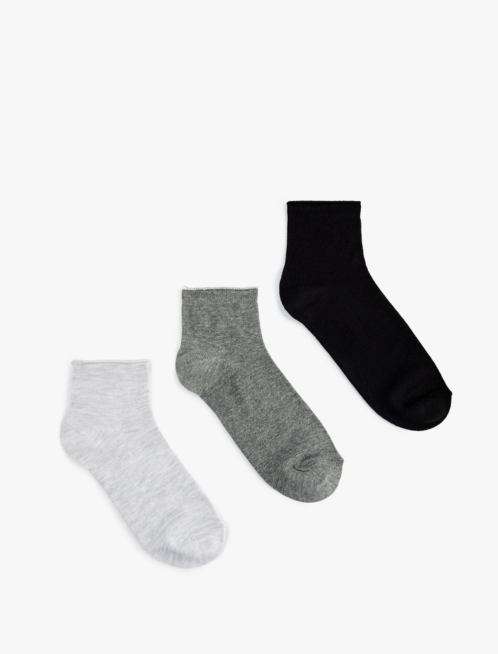 Kadın Çok Renkli Basic 3'lü Soket Çorap Seti