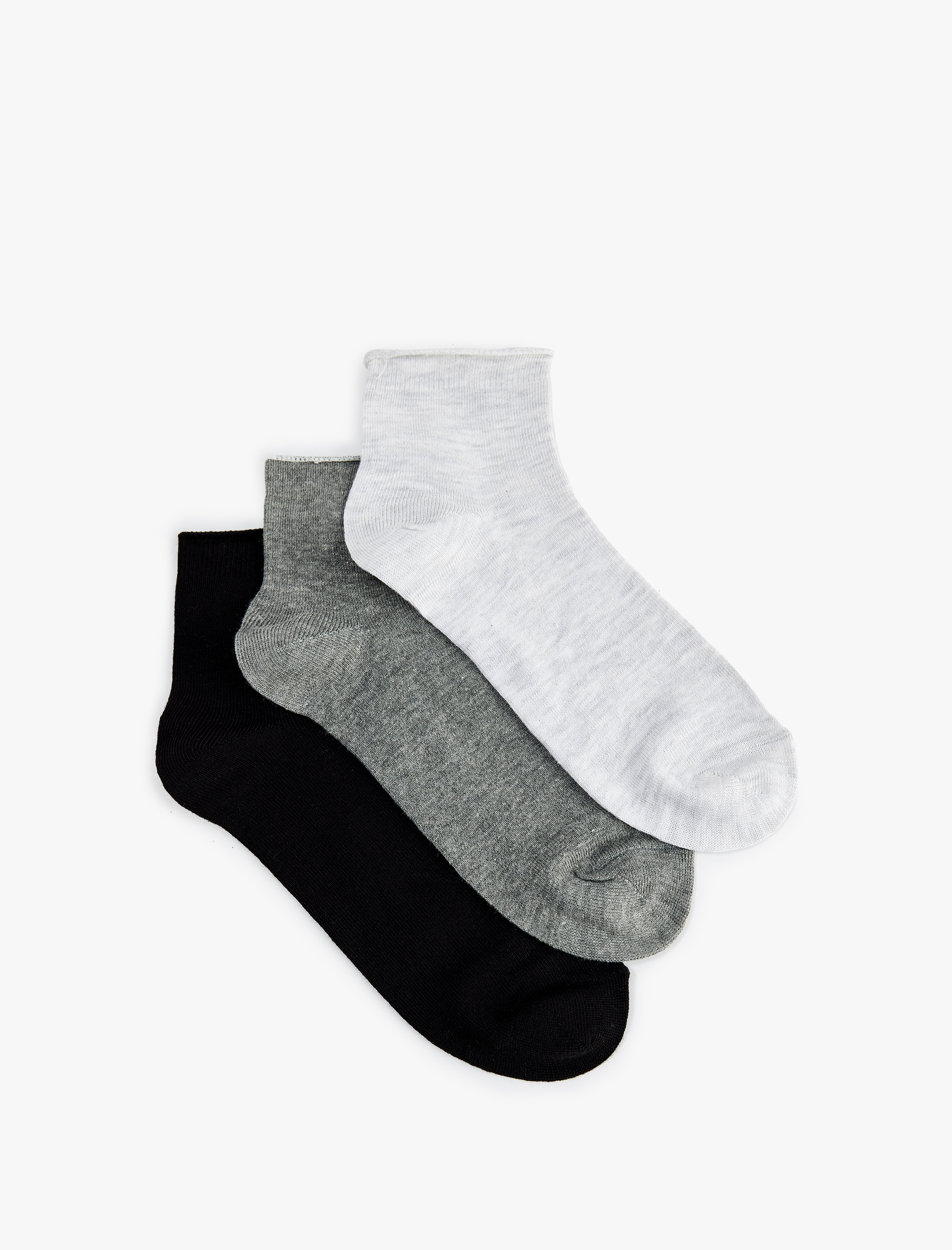  Kadın Çok Renkli Basic 3'lü Soket Çorap Seti