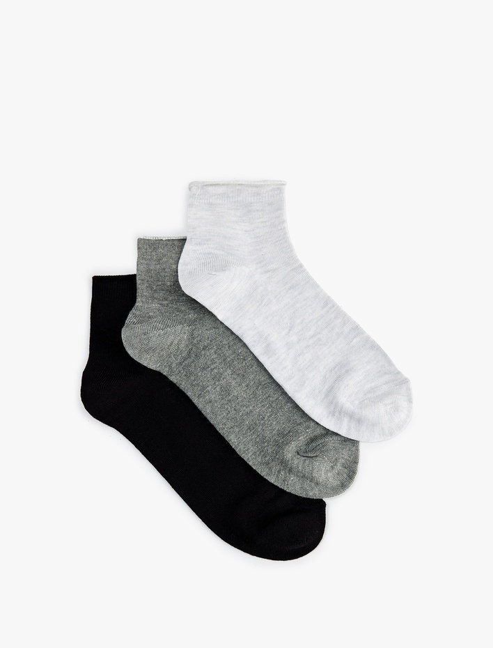 Kadın Çok Renkli Basic 3'lü Soket Çorap Seti