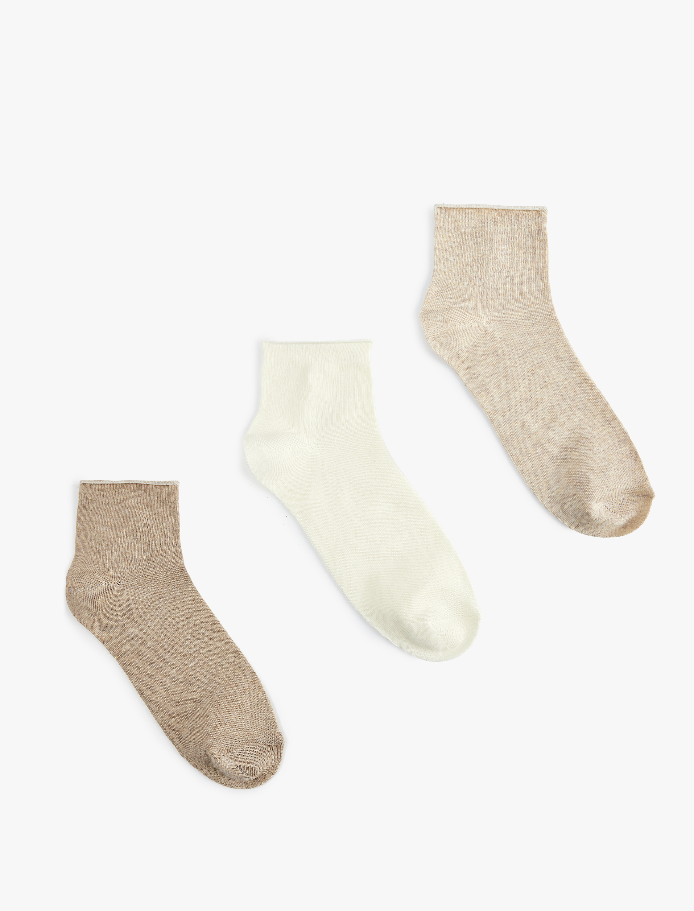  Kadın Çok Renkli Basic 3'lü Soket Çorap Seti