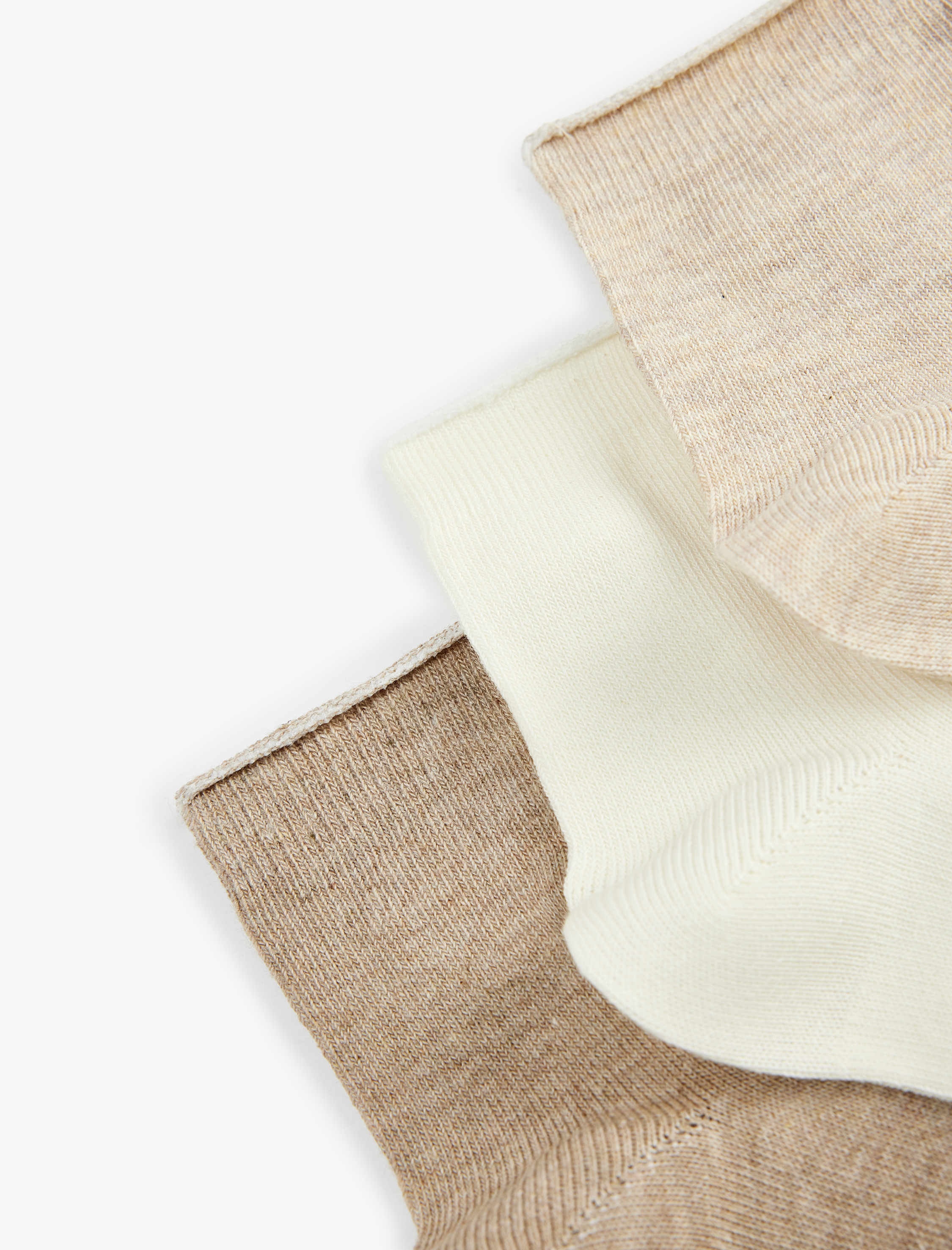  Kadın Çok Renkli Basic 3'lü Soket Çorap Seti