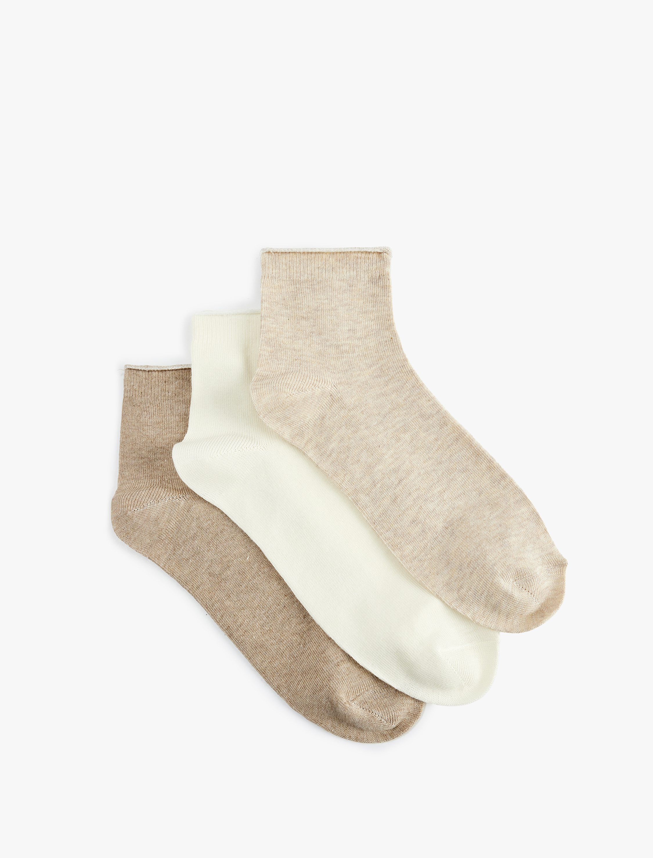  Kadın Çok Renkli Basic 3'lü Soket Çorap Seti