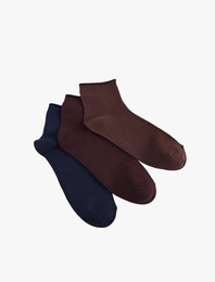 Çok Renkli Basic 3'lü Soket Çorap Seti
